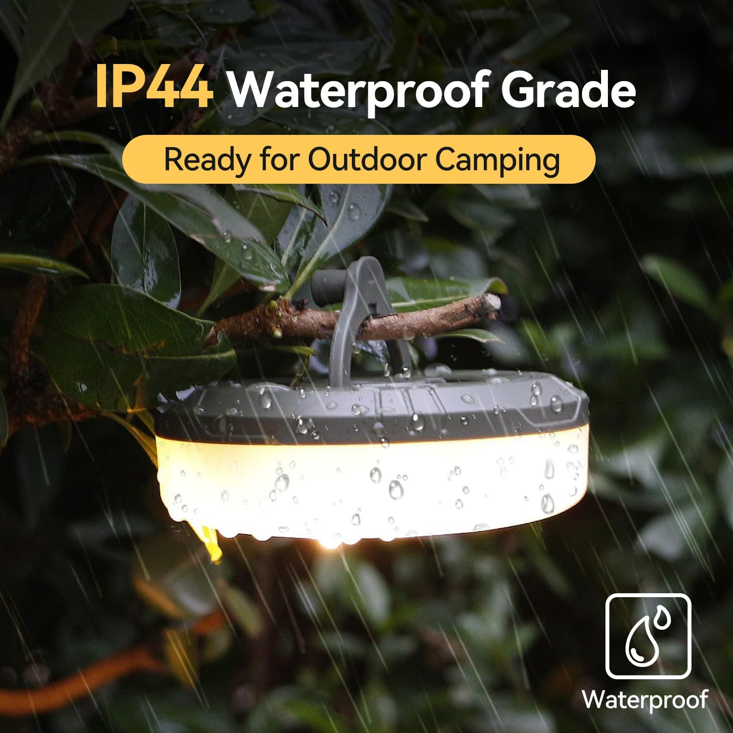 Theapro Roll up Camping Fairy Lights 10 M/33Ft String Light for Indoor Outdoor 2-In-1 IP67 Waterproof Rechargeable LED Lights for Decorative Party Diwali Festival (Warm White)