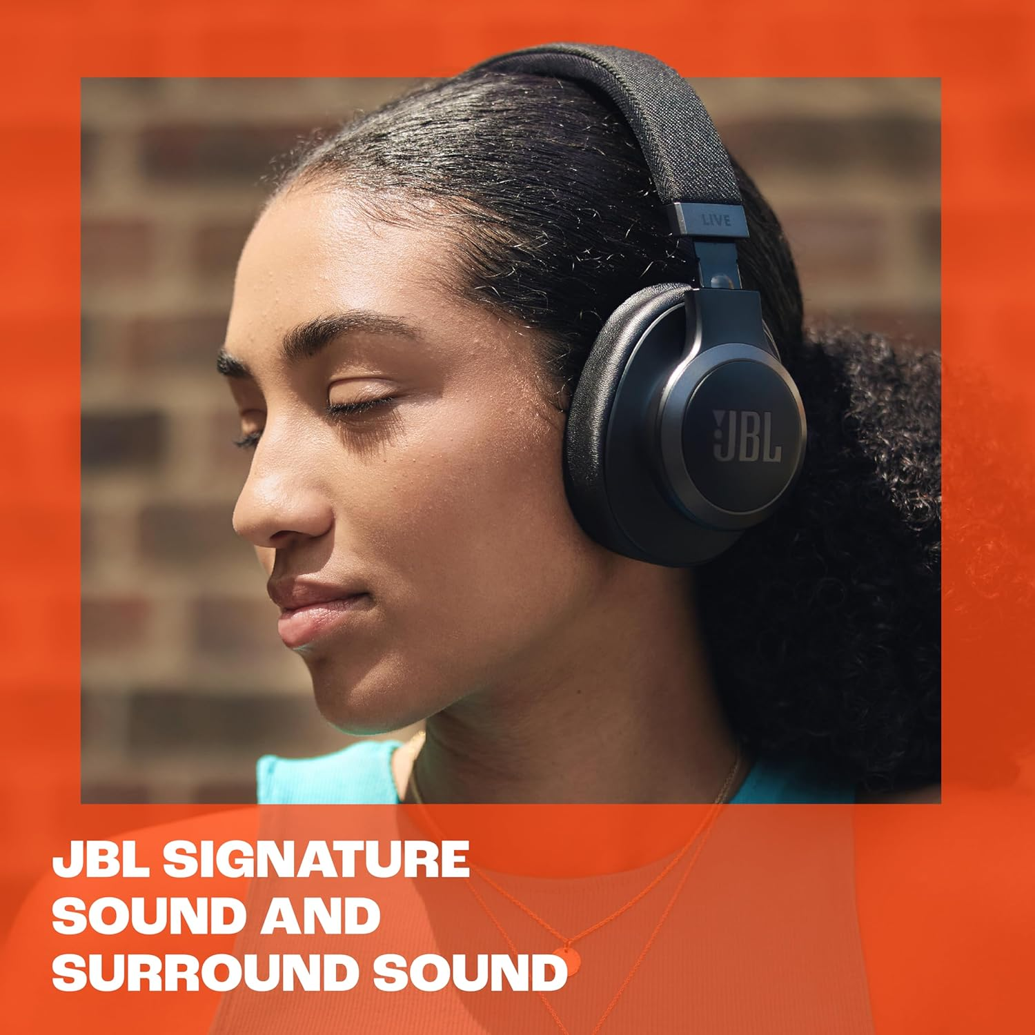 JBL Live 770NC - Wireless Over-Ear Headphones with True Adaptive Noise Cancelling with Smart Ambient, up to 65 Hours of Battery Life, Comfort-Fit Fabric Headband & Carrying Pouch (Blue) - Black1 image number 7