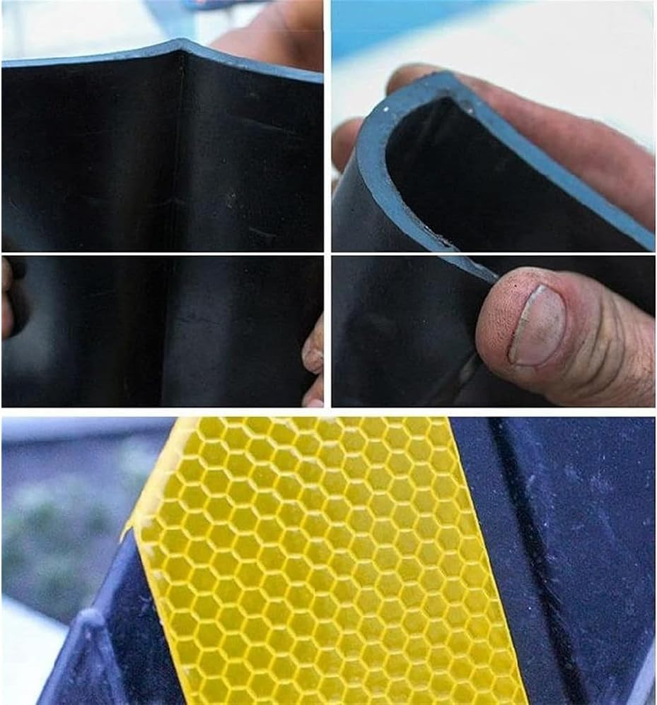 4 Pcs Reflective Rubber Wall Corner Guard,Garage Wall Guards Edge Rubber Protector Walls Corner,Garage Corners Edge and Bumpers Corners Guards,For Parking Protection Car Horn Guardrail Post image number 3
