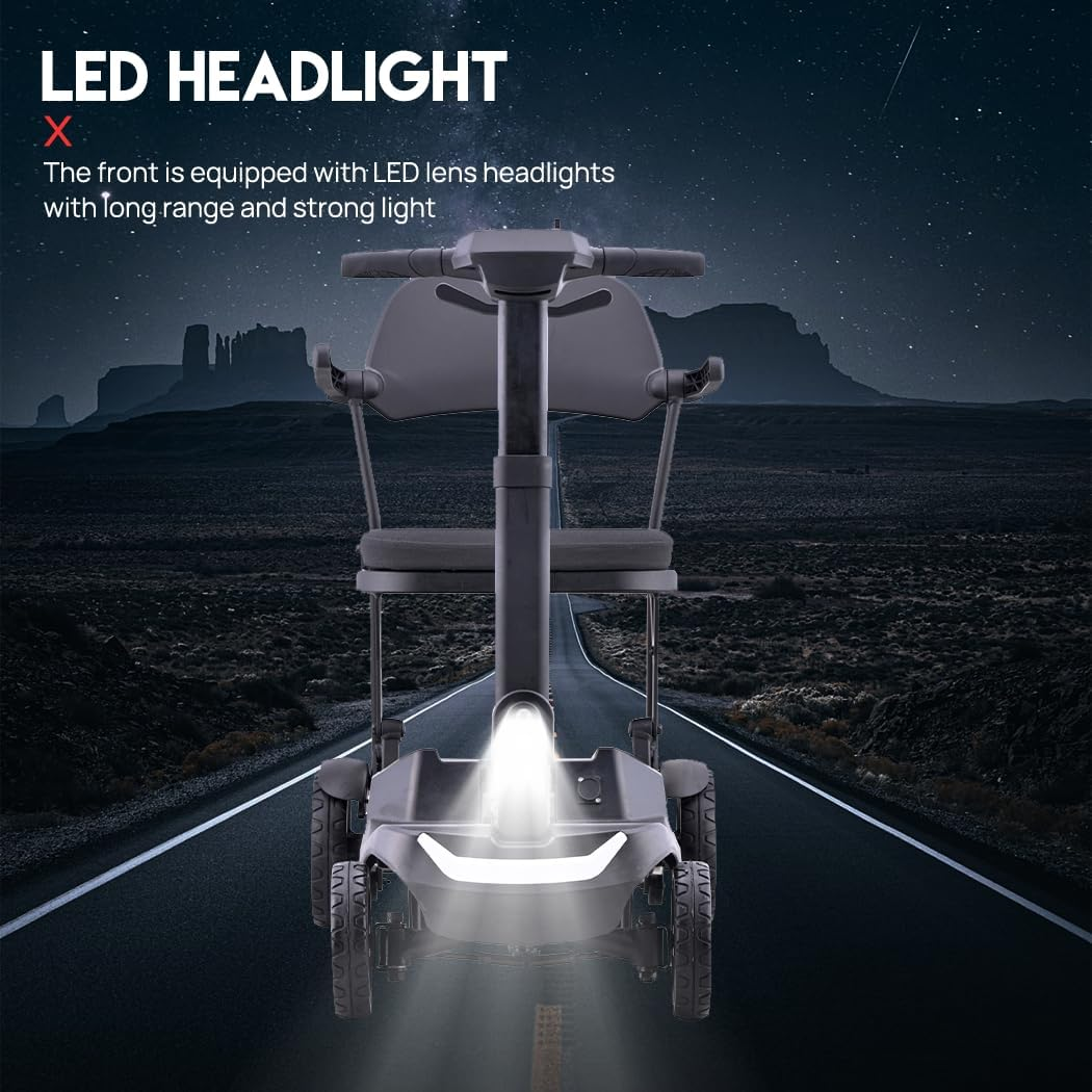 2025 Electric Mobility Scooter with Storage Basket Adjustable Seat and Handlebars, Headlight Taillights,30Km Range, 150KG Capacity image number 6