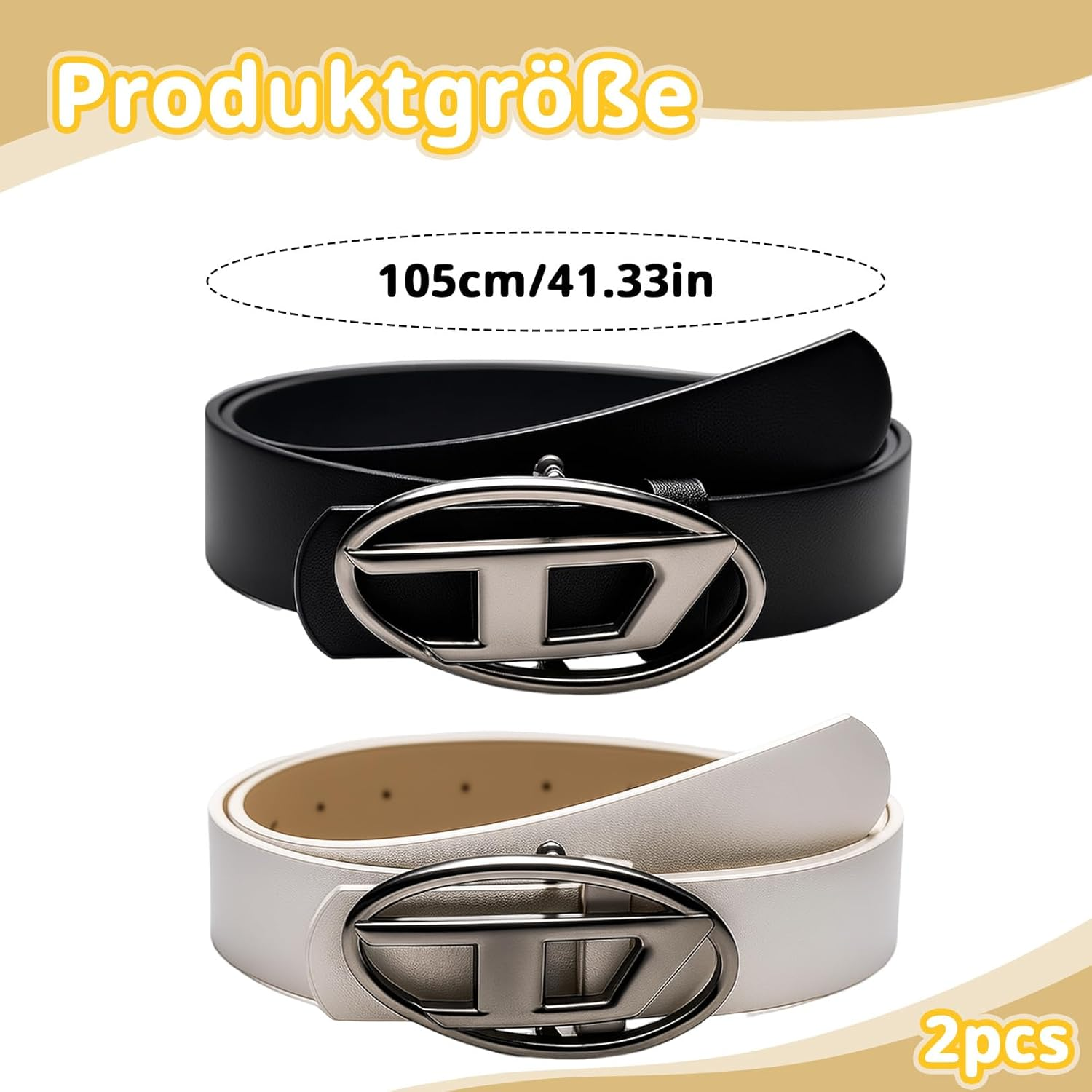 AHEJIOO Y2K Style with Oval D Buckle, Y2K Accessories, Vintage Gothic Punk D and Star Buckle Belt for Men and Women, Stylish Waistband for Jeans and Trousers, Ideal for Office and Leisure image number 5