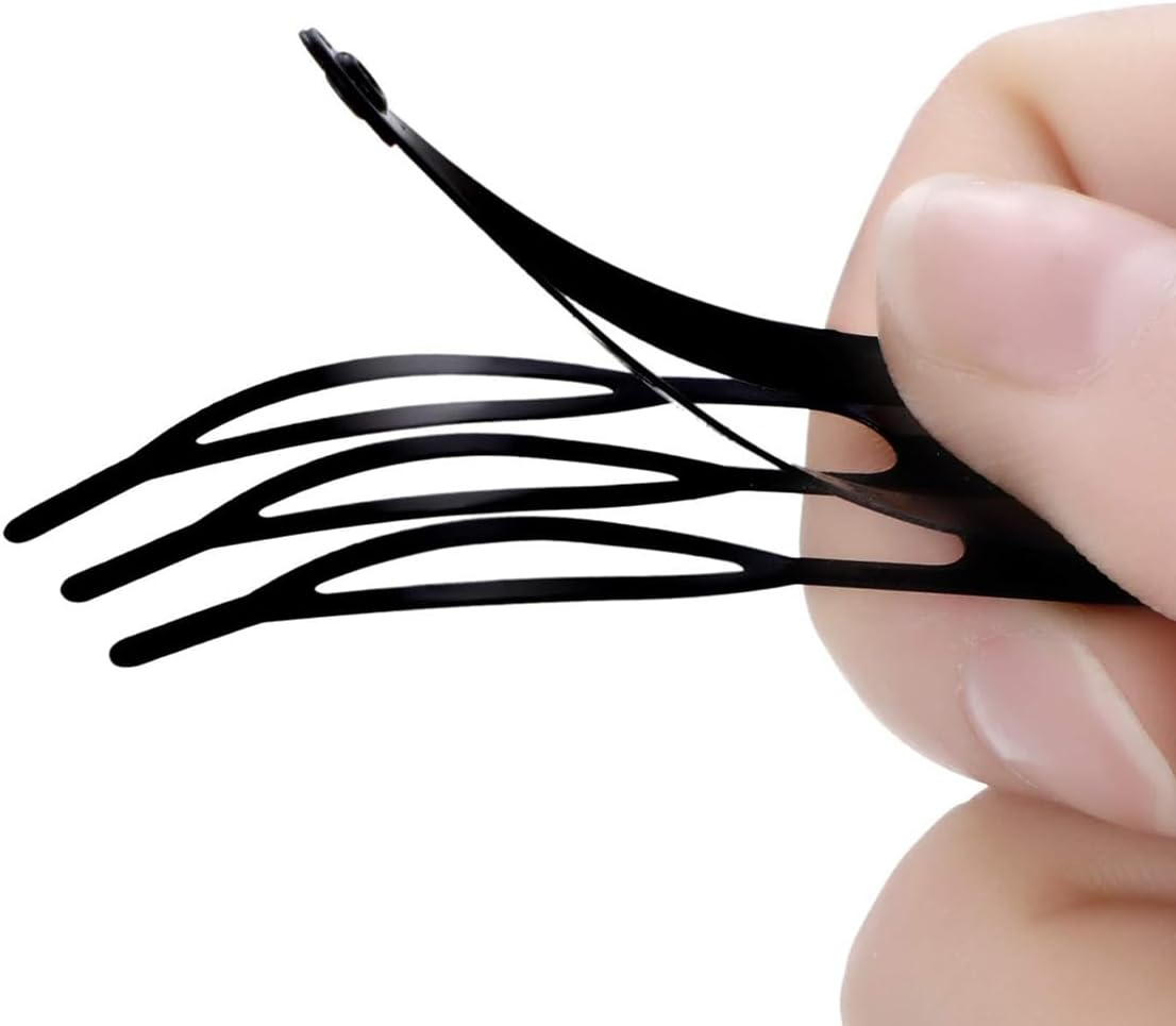 VOANZO 24 Pieces Double Grip Hair Barrettes Snap Hair Clips Metal Hair Grips Accessories Women Hair Barrettes for Hair Making Salon Supplies (Black)