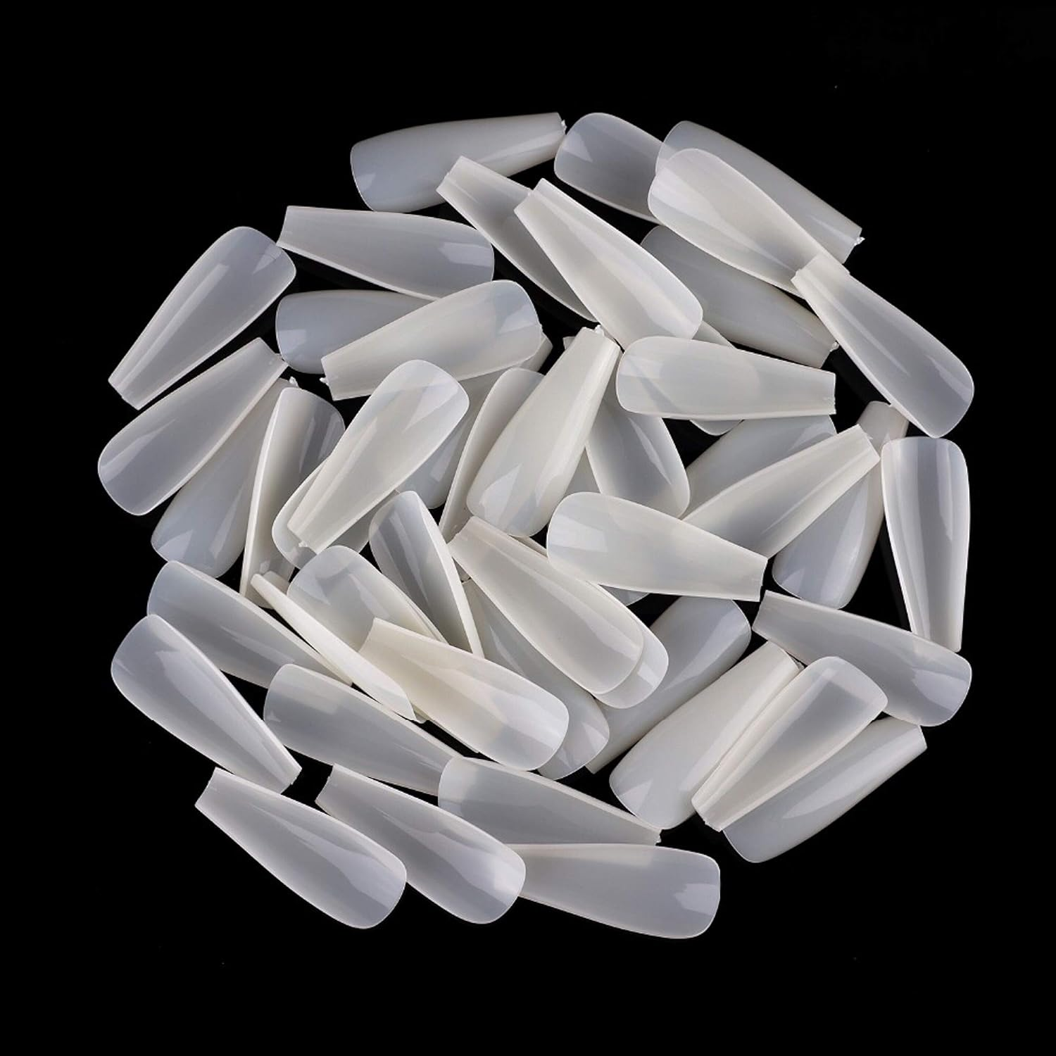 600Pcs Long Coffin Fake Nails - Full Cover Natural Ballerina False Nail Acrylic Nail Tips with Case, Artificial Nails10 Sizes for Nail Salons and DIY Manicure image number 4