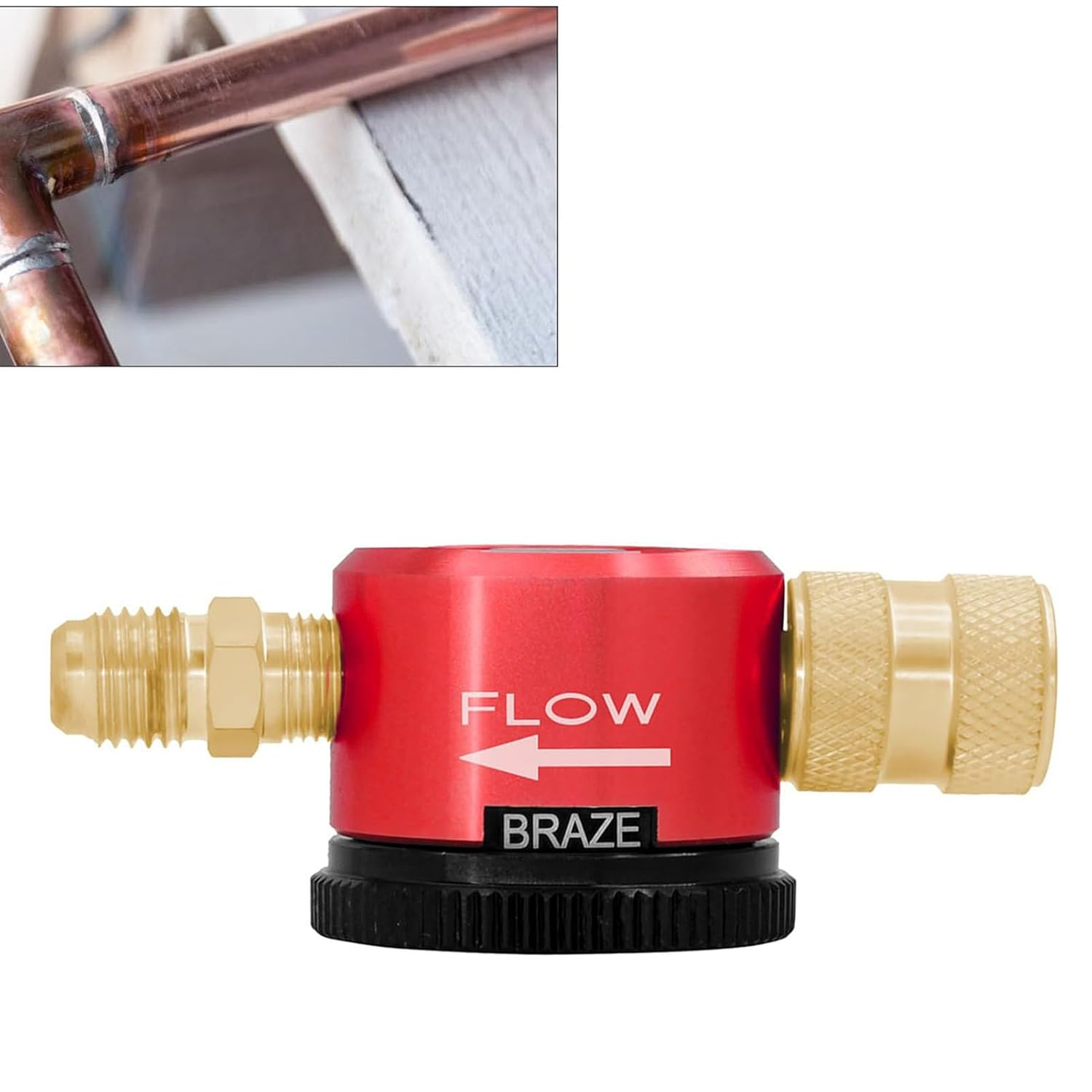 Nitrogen Purge Tool, 0.635Cm Connector Gas Regulator Brazing Tool with 3 Position Dial, Quick Attachment for HVAC Equipment, 345 Kpa Pressure image number 1