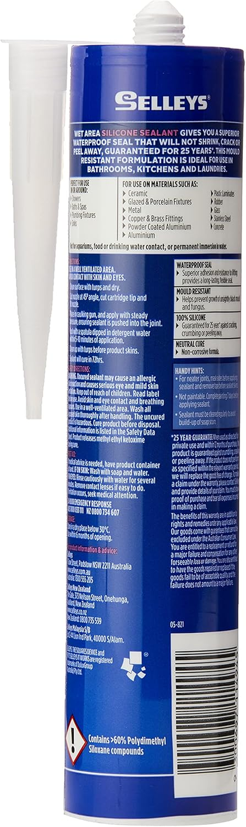 Selleys Wet Area Silicone Sealant 300 G, White