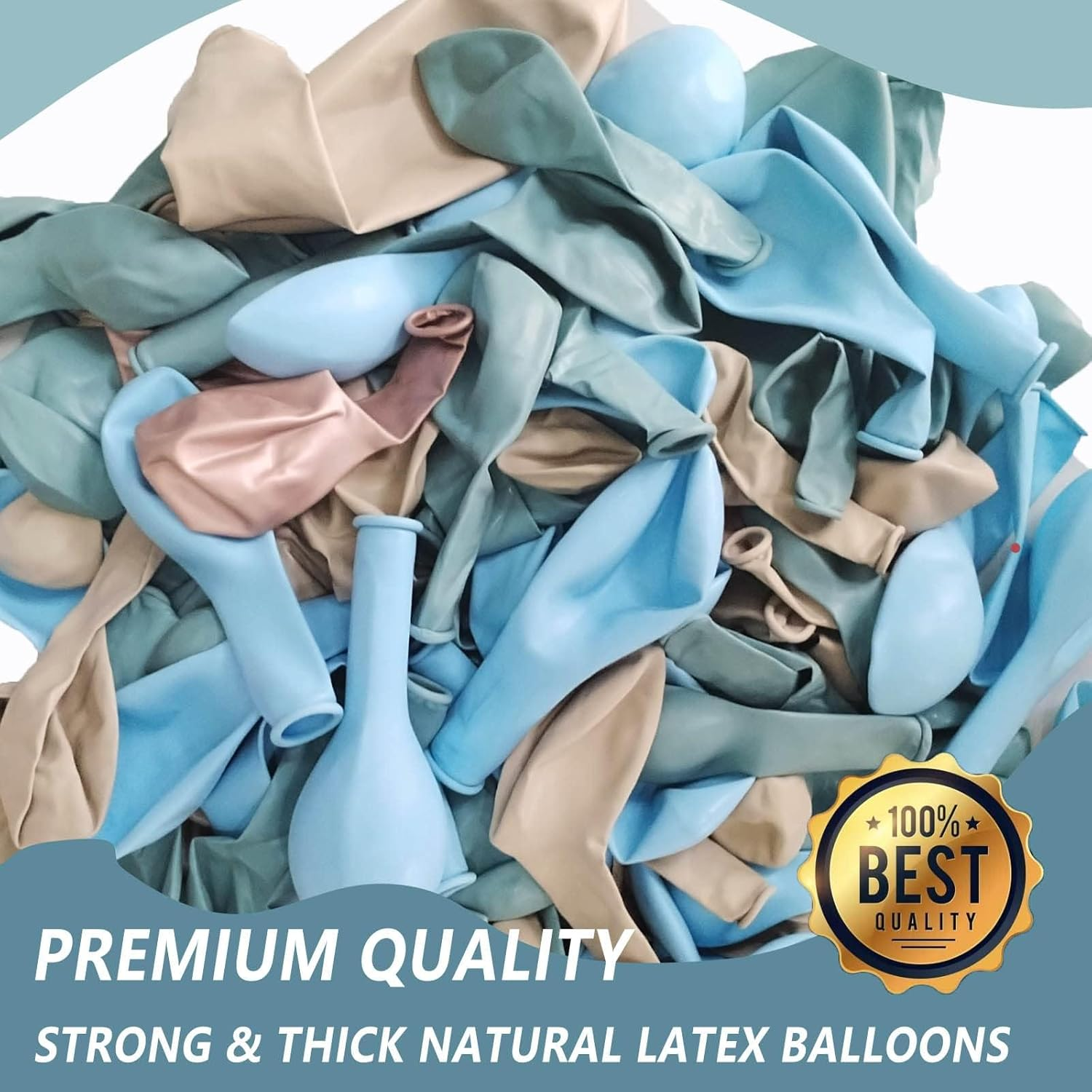 Eampoy Dusty Blue Balloons Garland Kit, 134Pcs Blue Sand White Metallic Gold Latex Balloons, for Boy Baby Shower Bridal Shower Wedding Anniversary Birthday Party Decorations Supplies