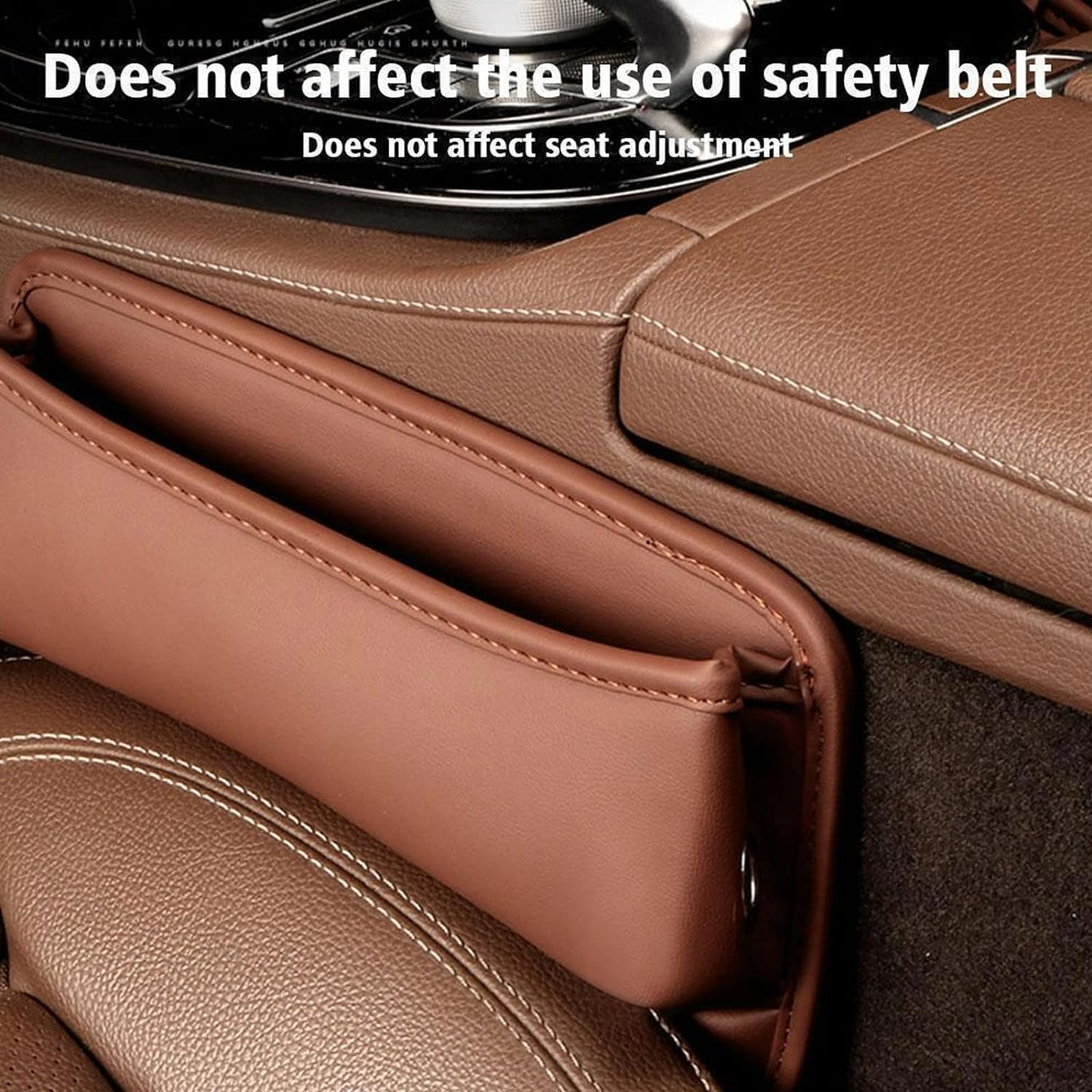 Leather Car Seat Storage Box, 2023 New Car Seat Gap Filler Organizer, PU Leather Car Seat Storage Box, Console Side Pocket Organizer Holds for Phone, Wallet, Cards, Keys (Black)