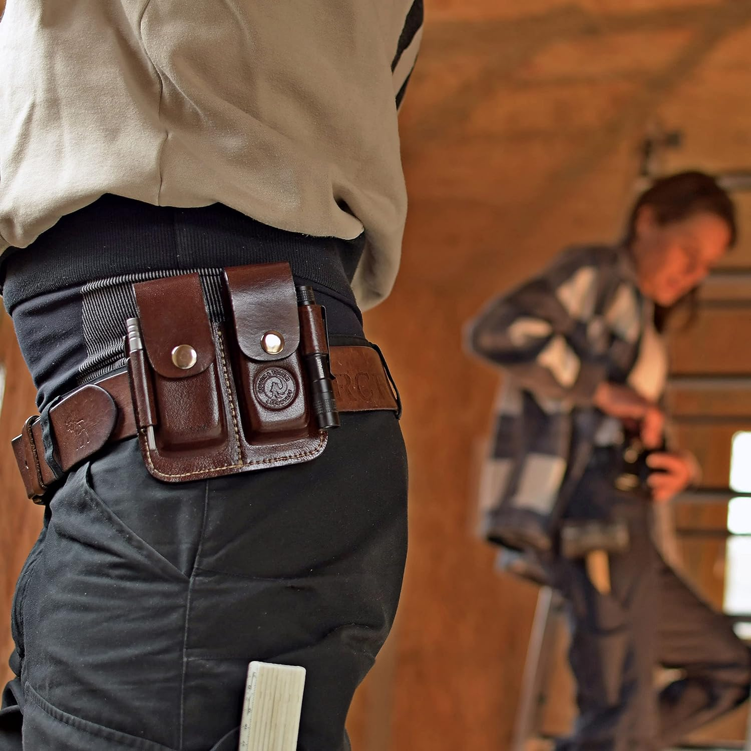 Ledertaff Premium Leather Holster Case for Leatherman Wave, Bit Kit, Bit Driver Extender and Torch, Leatherman Wave Plus, Charge Plus, TTI, Skeletool, Rebar, Rev, Sidekick, Wingman - Black image number 3