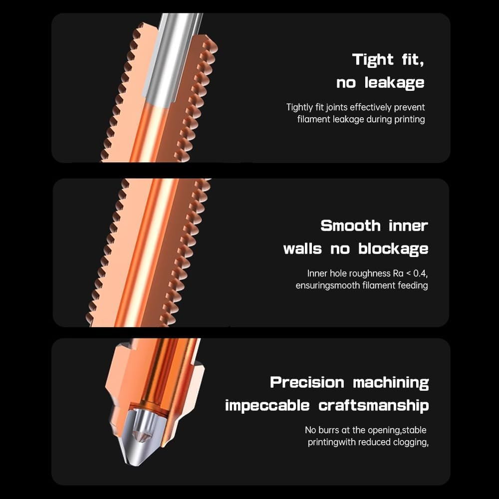 LEOWAY K1C Unicorn Quick-Swap 3D Printer Nozzle Kit (0.4Mm),High-Speed Nozzle, Copper Alloy and Hardened Steel Nozzles for K1C/K1 SE, Ender 3 V3/V3 plus 3D Printer (2PCS) image number 6