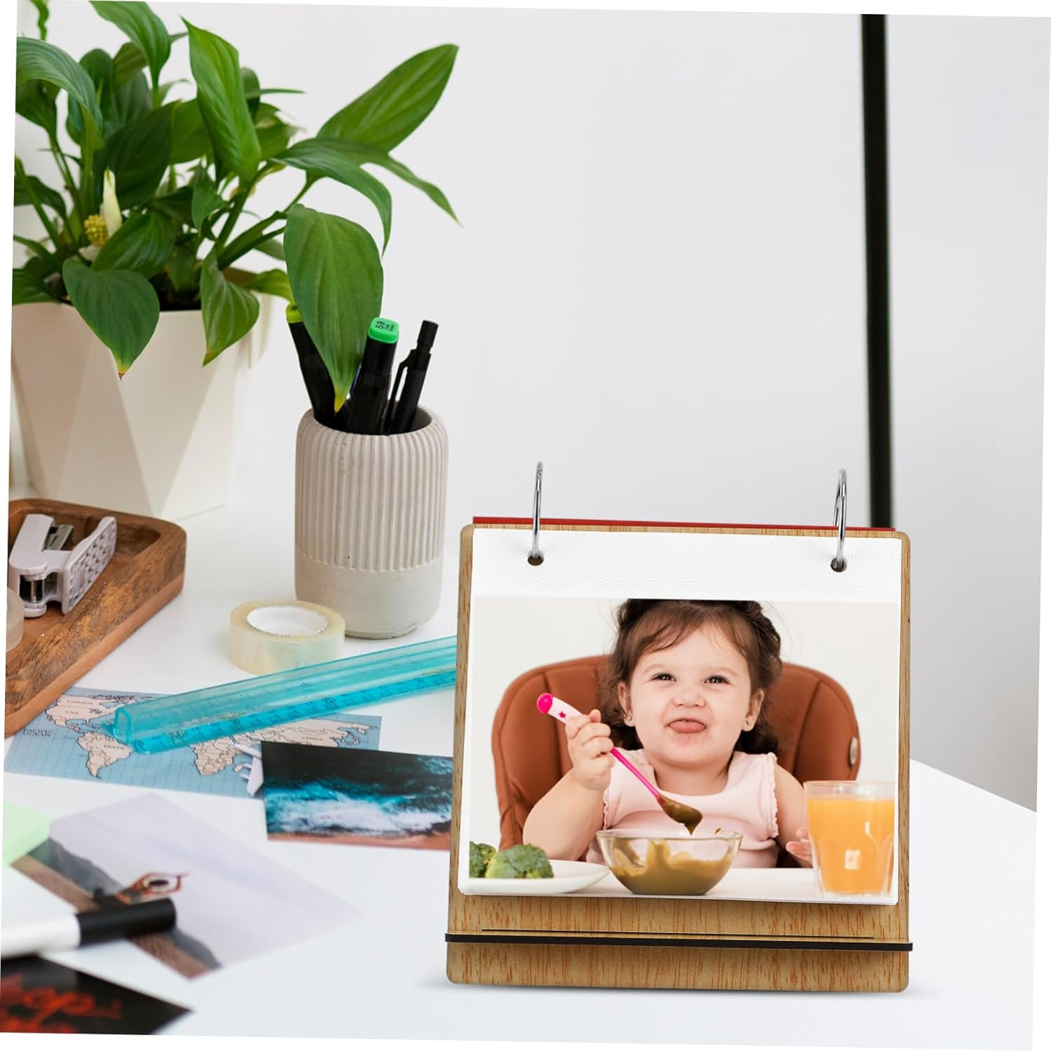 Generic Photo Album with Ample Storage Durable Pages Multi Function Picture Frame for Desk Display for Shower Decorations and Growth Memories image number 4