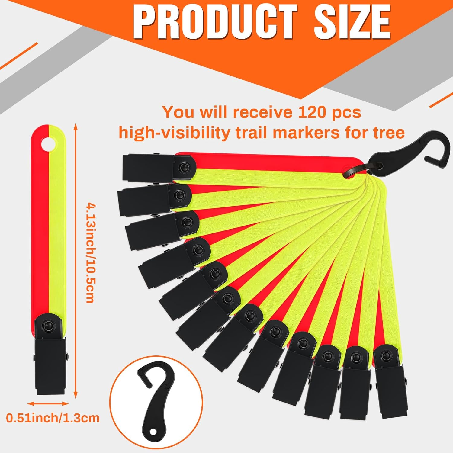 High Visibility Trail Markers for Tree Reflective Trail Markers Trail Markers with Clips Hunting Reflector Trail Markers for Tree Stand Hunting Outdoor Hiking Hunting Camping image number 2
