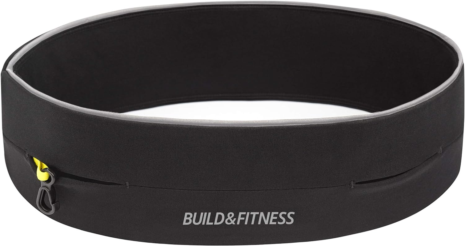 Running Belt, Fitness Belt, Flip Waist Belt with Key Clip, Fits All Phone Sizes. Unisex. for Gym Workouts, Exercise, Cycling, Walking, Jogging, Marathons, Yoga, Sport, Travel & Outdoor Activities