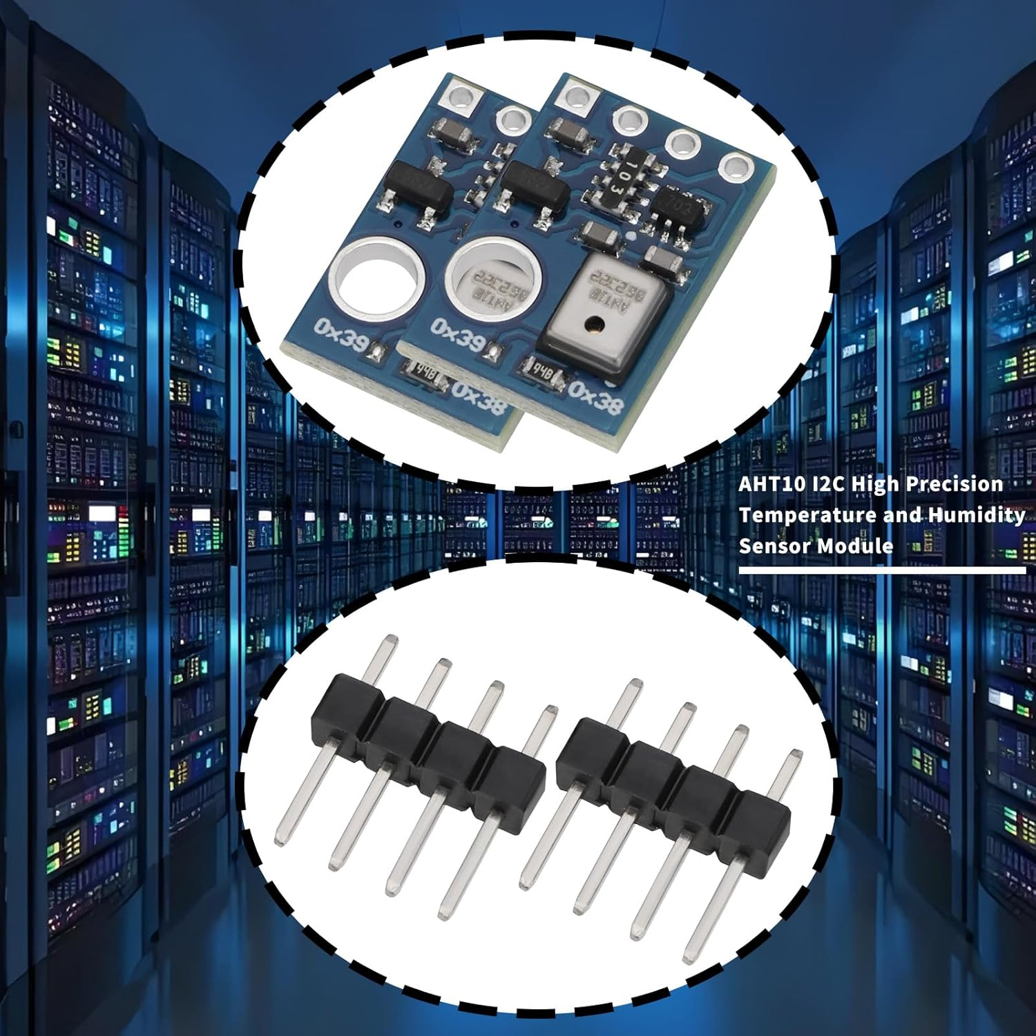 Ecsing 4 Sets AHT10 I2C Digital Temperature Humidity Sensor Module Temperature Humidity Measurement Module IIC Communication Replace SHT20 Suitable for Testing Equipment