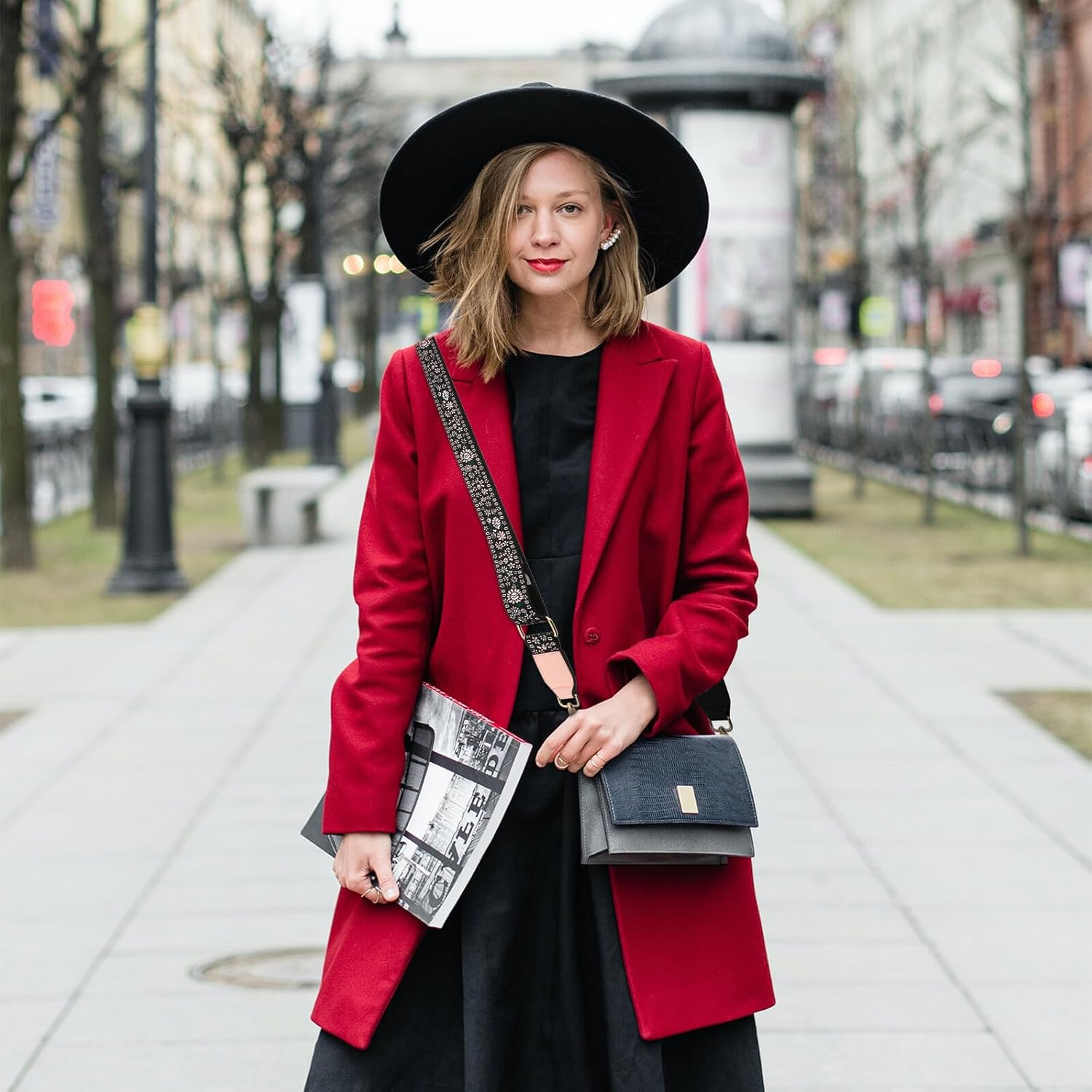 DECORNIJIA Adjustable Metal Buckle Bag Strap with Floral Print Wide Crossbody Shoulder Replacement for Women Handbags Travel Bags and Messenger Pouches Comfortable and Easy to Install image number 5