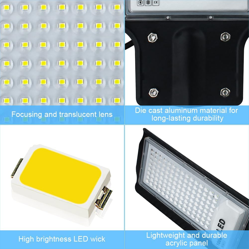 100W LED Street Light 6500K Superbright Street Lamp, IP66 Security Wall Lamp Tree Lamp Outdoor Light for Roads(2Pcs image number 2