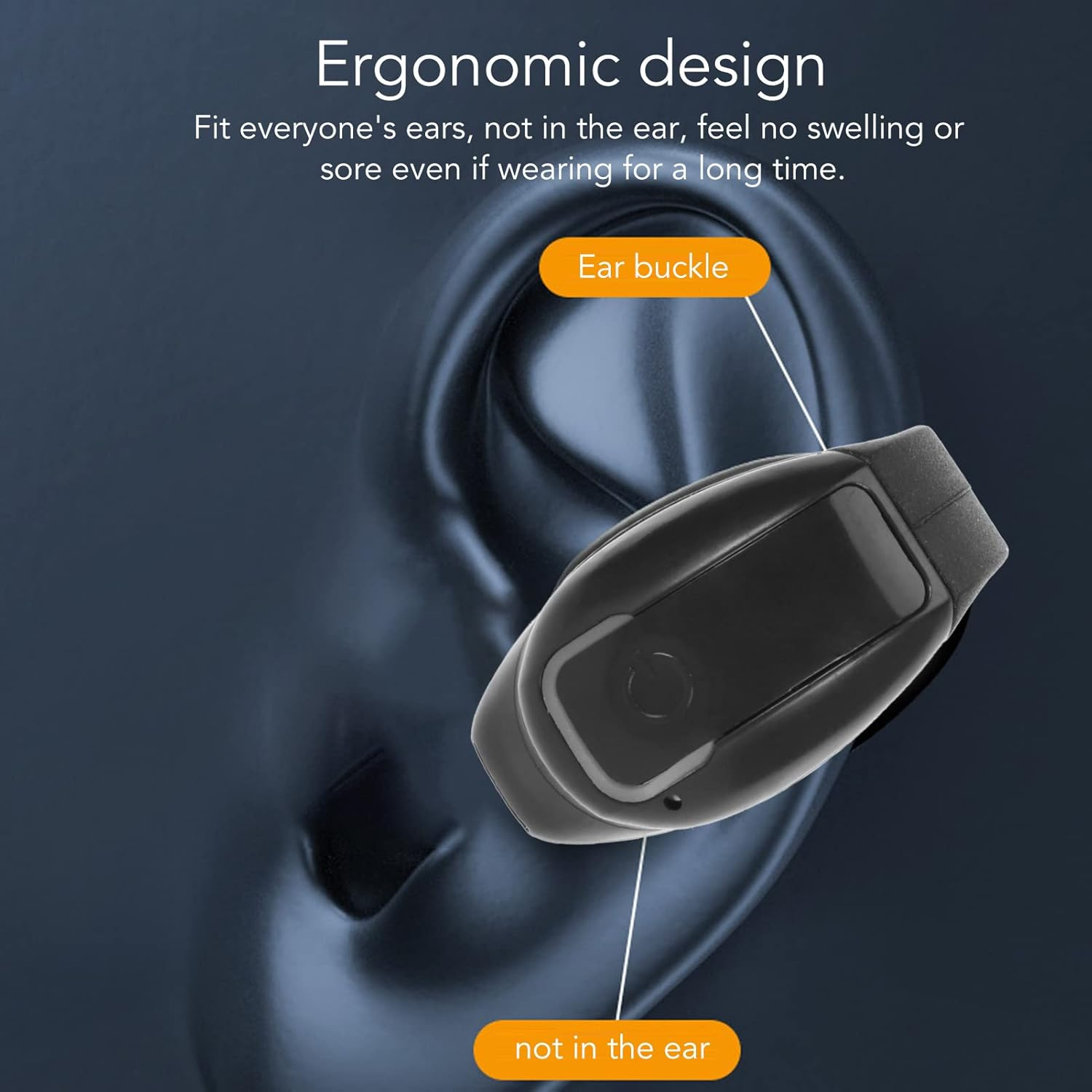 Eosnow Leakproof Wireless Earbud, Ergonomical Design, IPX4 5.3 Single Earpiece with Hifi Stereo Surround Sound, One Control, 13MM Film Loudspeaker (Black) - White image number 2