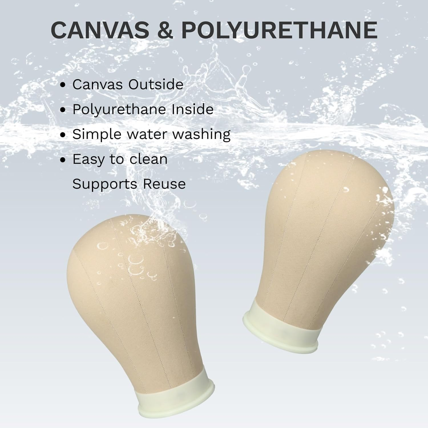 Canvas Block Head Mannequin Head Canvas Wig Head Wig Display Styling Head with Mount Hole (Light Brown,21") image number 5