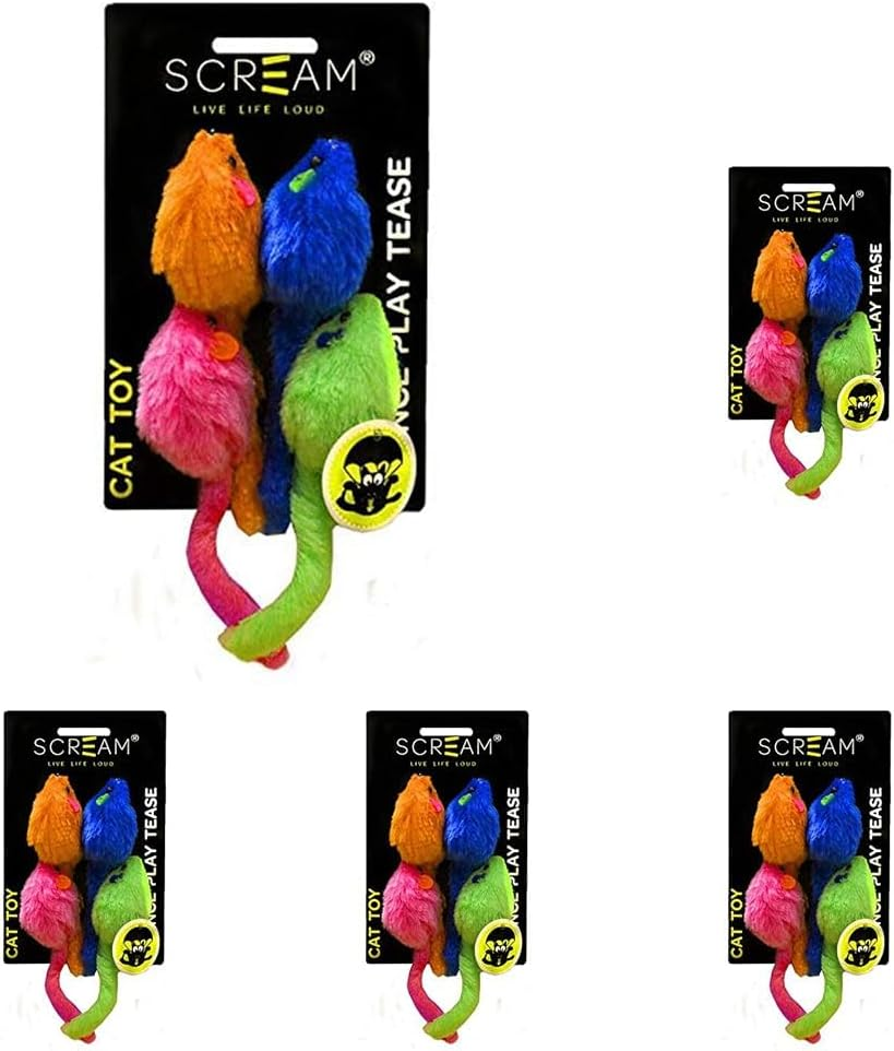 Scream 91-SCT03658 Cat Toy, Multicolour (Pack of 5)