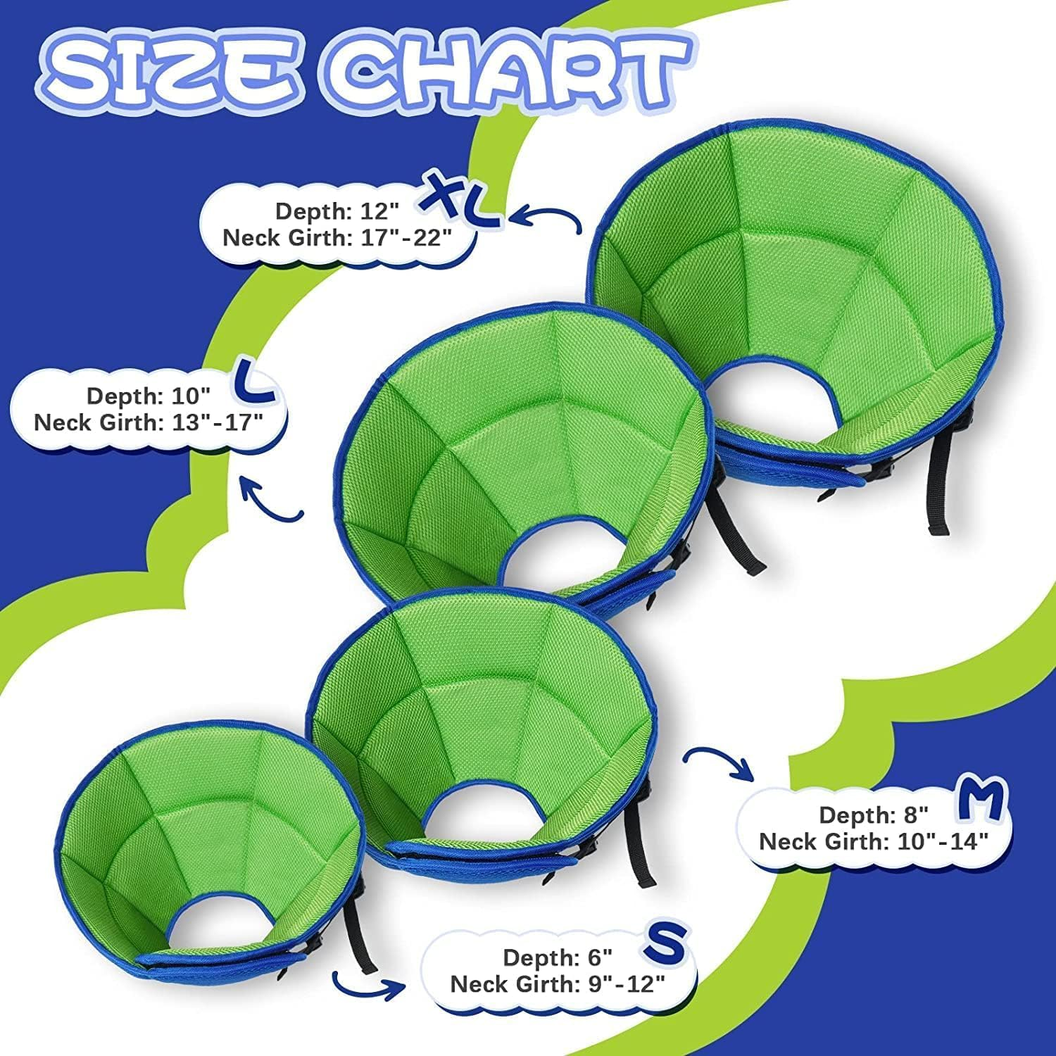 Kuoser Dog Recovery Collar,Soft&Adjustable Dog Cone,Elizabethan Dog Collar after Surgery,Wounds Protection,Licking Scratching Prevention,Skin Diseases,Weaning,Comfortable Pet Cone(Blue,M) image number 6