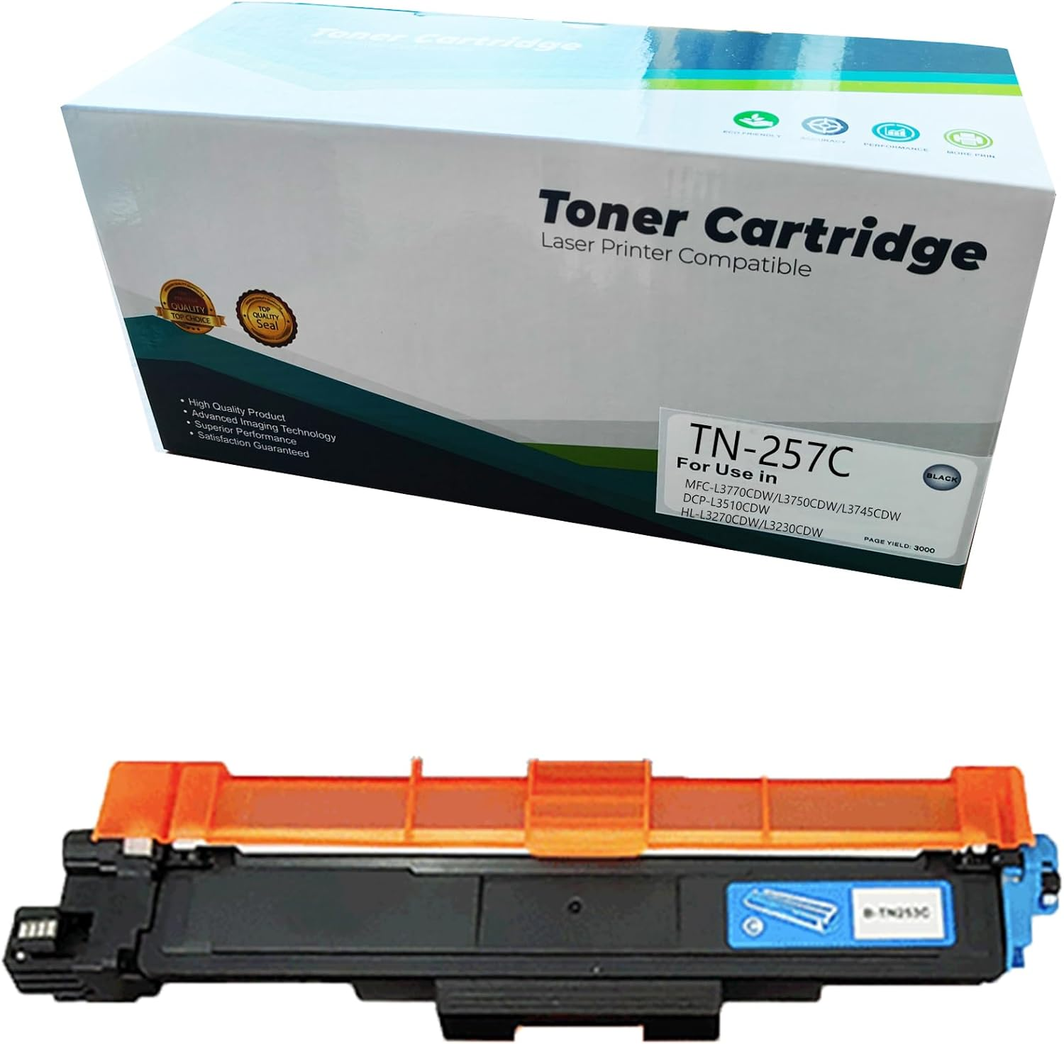 JOJOBE Planet TN-257C Compatible Toner Cartridge with Brother MFC-L3770CDW L3750CDW L3745CDW DCP-L3510CDW HL-L3270CDW L3230CDW , 2300 Pages per Cartridge Cyan image number 3