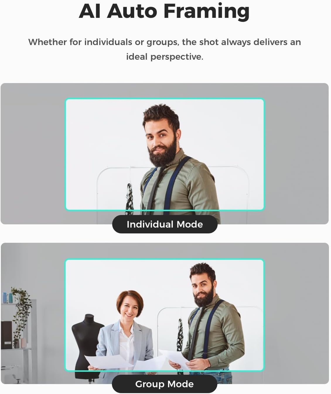 OBSBOT Meet SE Al-Powered Webcam,1080P@100Fps,Ultra HDR,1/2.8" CMOS,4X Digital Zoom,Work with Skype, Zoom/Microsoft Teams/Google Meet,Web Cam for Streaming, Meeting, Gaming, with Mini Tripod (Grey) image number 4