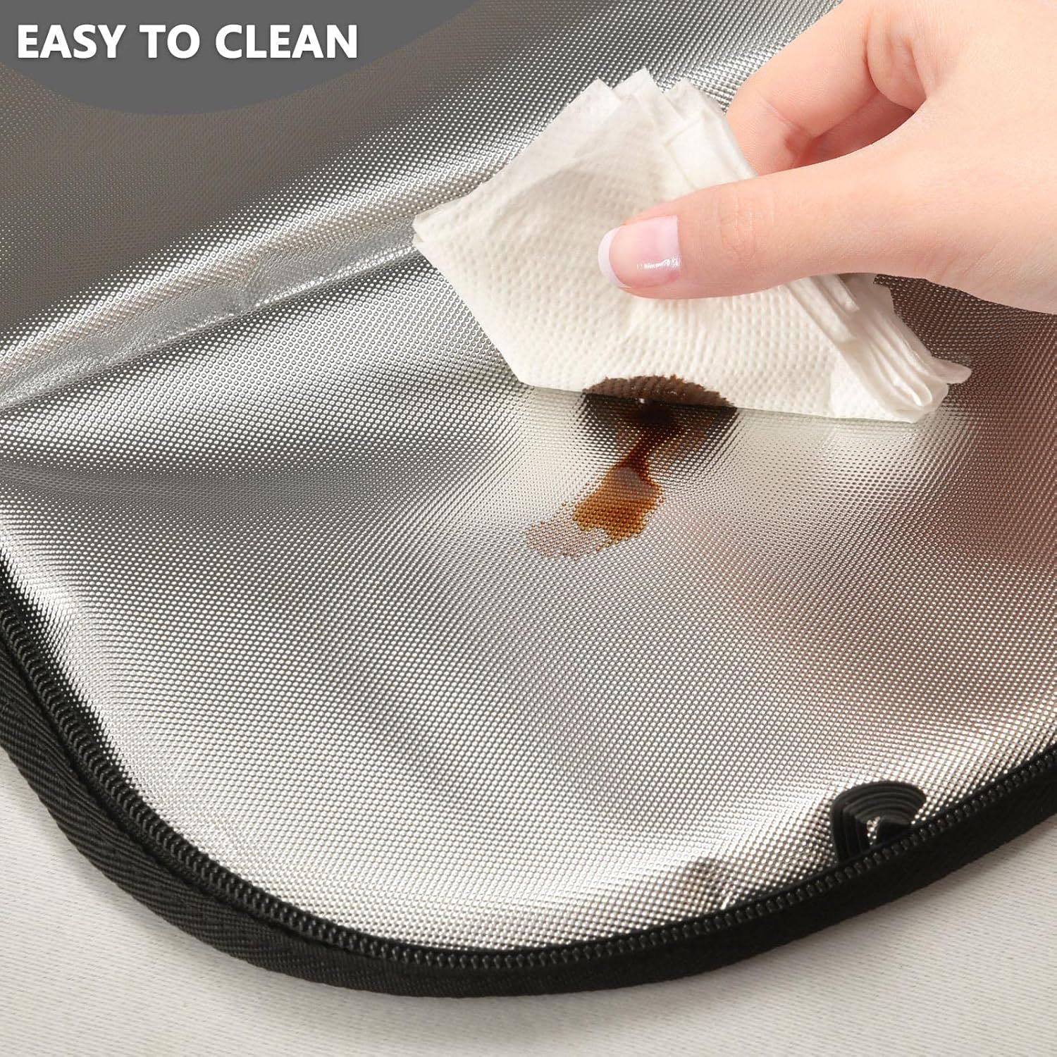 Quteprint Animal Bees Honeycomb Yellow Car Trash Can with Lid, Car Garbage Bag Can Hanging Storage Bag Leakproof Vehicle Car Organizer Accessories Trash Bag Bin Toy Cooler Food Container for Car SUV image number 5