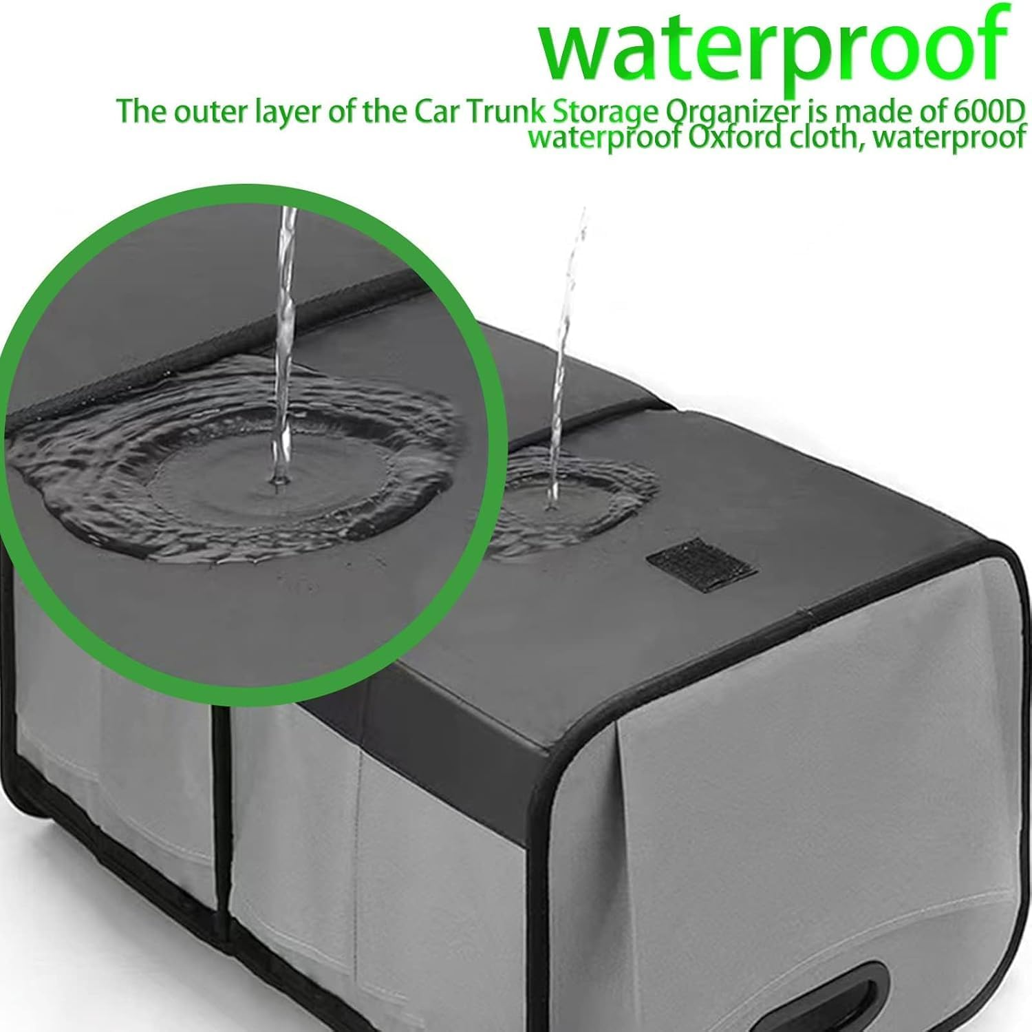 Car Trunk Organizer, Car Storage Box, Reinforced Handles, Collapsible Multi-Compartment, Foldable & Waterproof, 600D Oxford Polyester, Suitable for Any Car, SUV, Mini-Van image number 3