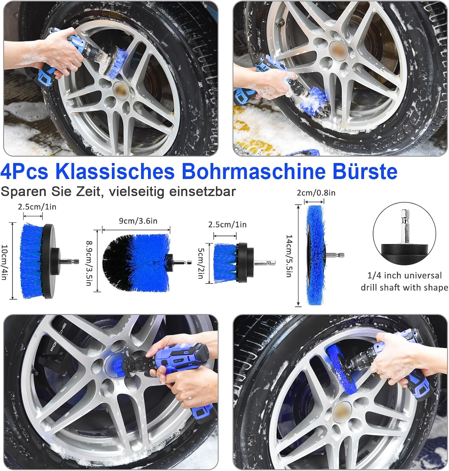 Car Cleaning Set, 20 Pieces Car Care Set, Car Detailing Brush, Car Wash Set for Car Cleaning Interior and Exterior, Air Vent, Dashboard, Engine, Wheels, Household Cleaning, Blue