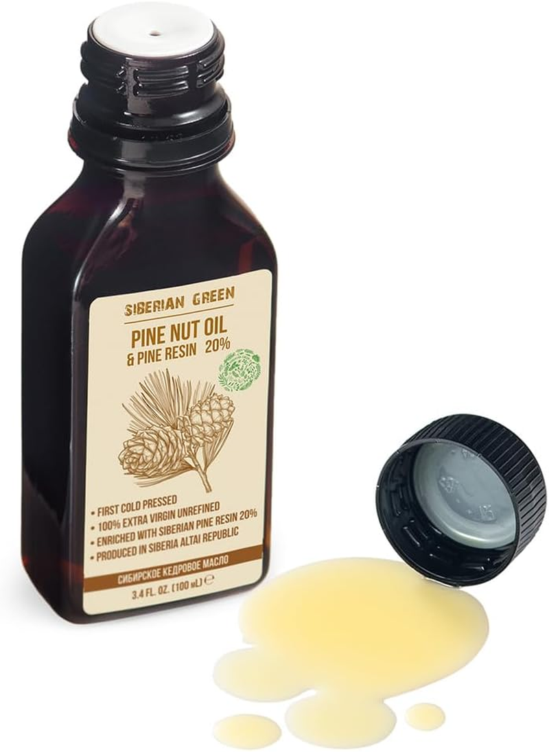 Siberian Pine Nut Oil with Pine Cedar Resin Pure Natural 100% Extra Virgin Cold Pressed 100 Ml image number 2