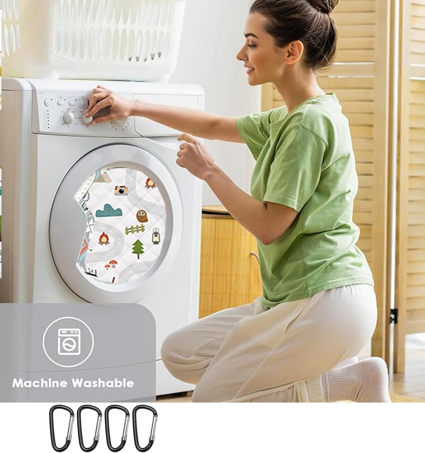 Portable Picnic Mat,Upgraded Thickened Waterproof Anti-Tear Outdoor Blanket, Soft Skin-Friendly Camping Mat for Family Camping, Beach, Park Picnic（200X220Cm Car+Tree ） image number 5