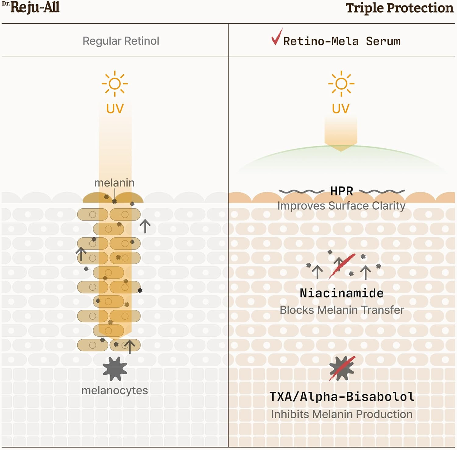 Dr.Reju-All Advanced Retino-Mela Serum &ndash; HPR Retinol Serum for Face &ndash; Anti-Aging, Pore Minimizer, Next-Gen Korean Skincare &ndash; Gentle & Beginner-Friendly &ndash; with Niacinamide 10% and TXA 4% &ndash; 1 Fl Oz image number 5