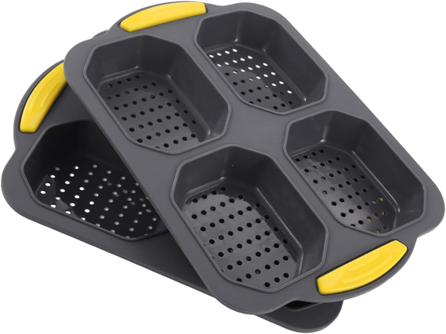 Atrccs Loaf Pan with Four Small Buns, French Bread Loaf Pan, Bread Pan Non-Stick Pan, Easy to Release Household Silicone Food Baking Breakfast Afternoon Tea Romantic Dinner Tool image number 2