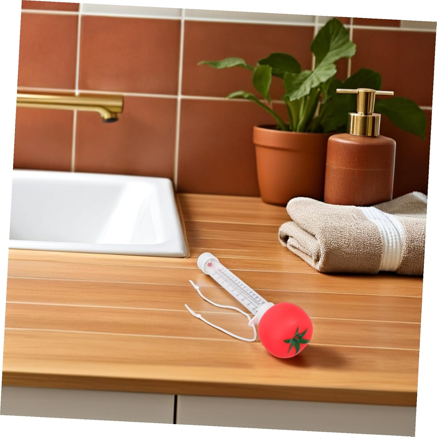 NOLITOY Floating Pool Thermometer Tomato Shape Accurate Water Temperature Gauge for Bath Swimming Pools Hot Tubs Spas Safe image number 5