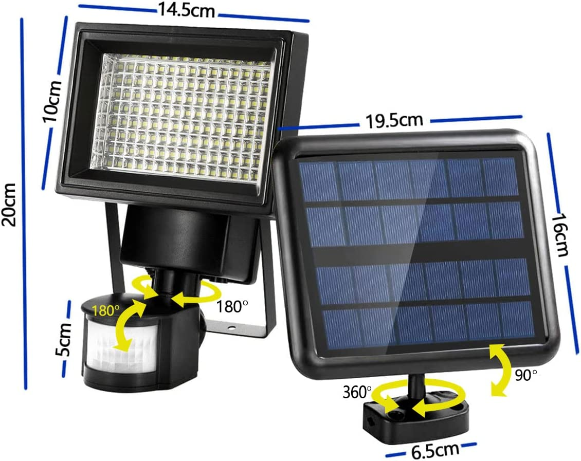 Solar Lights Outdoor, Solar Wall Lights Outdoor with Motion Sensor 2200 Lumen 120 LED Ultra Bright IP44 Waterproof 150&deg;Solar Powered Lights Security outside Lighting (120 LED X 2Pcs) image number 4