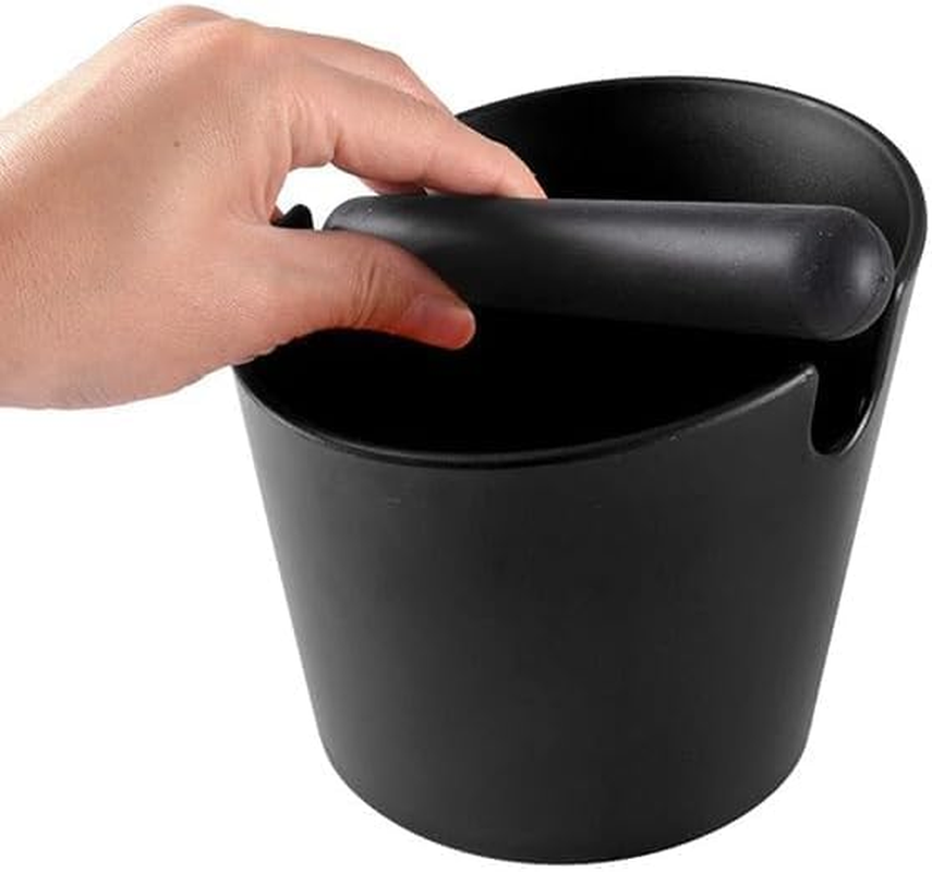 Extra‑Large Matte Black Coffee Knock Box, Espresso Knock Box,15 X 15 X 13 Cm,Silent Shock‑Absorbing Rubber Bar,Stable Non‑Slip Base,Premium Wooden 6‑Needle Distribution Tool Gift,Coffee Grounds Bin image number 1