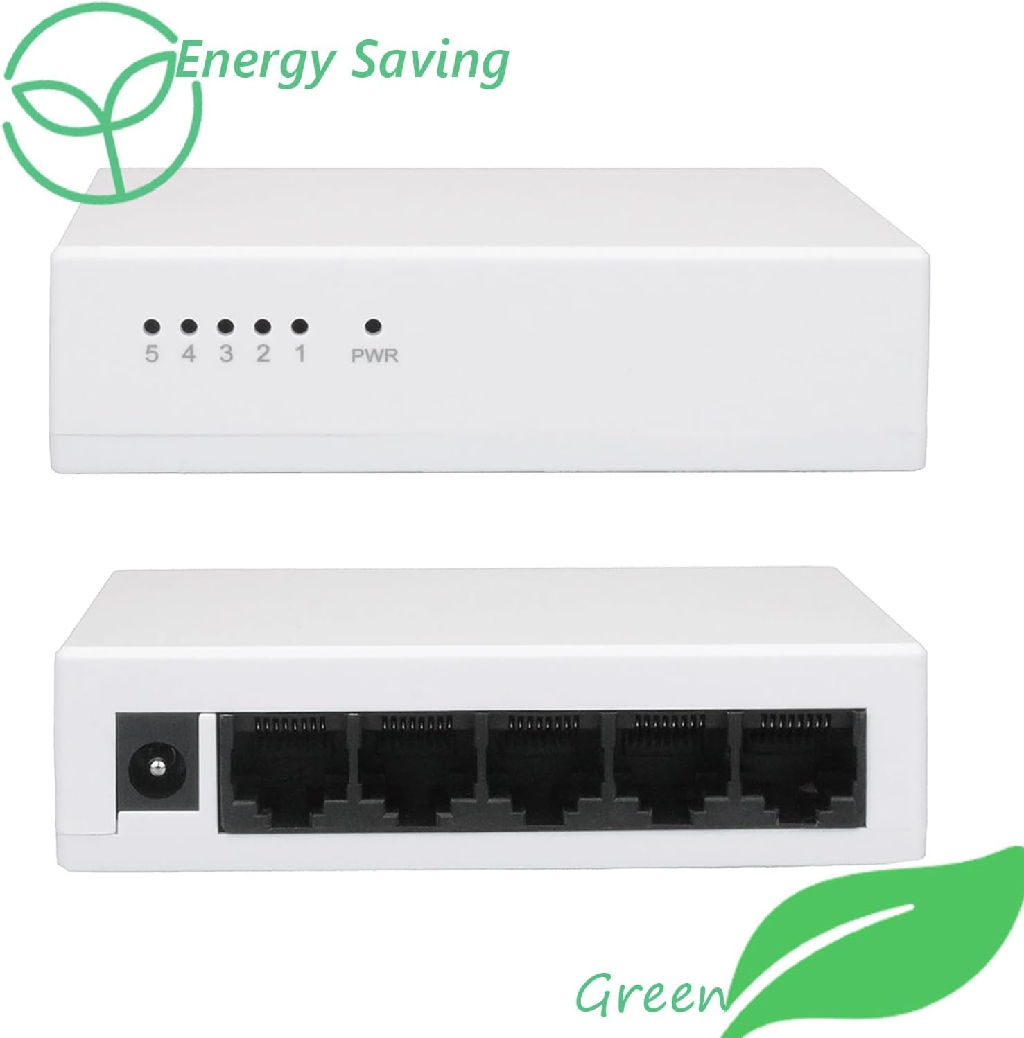 5-Port Gigabit Desktop Switch, Plastic Case, 10/100/1000Mbps, Networking Switch, Auto-Negotiation, Plug and Play, Easy Use (JM-G0401G) image number 3