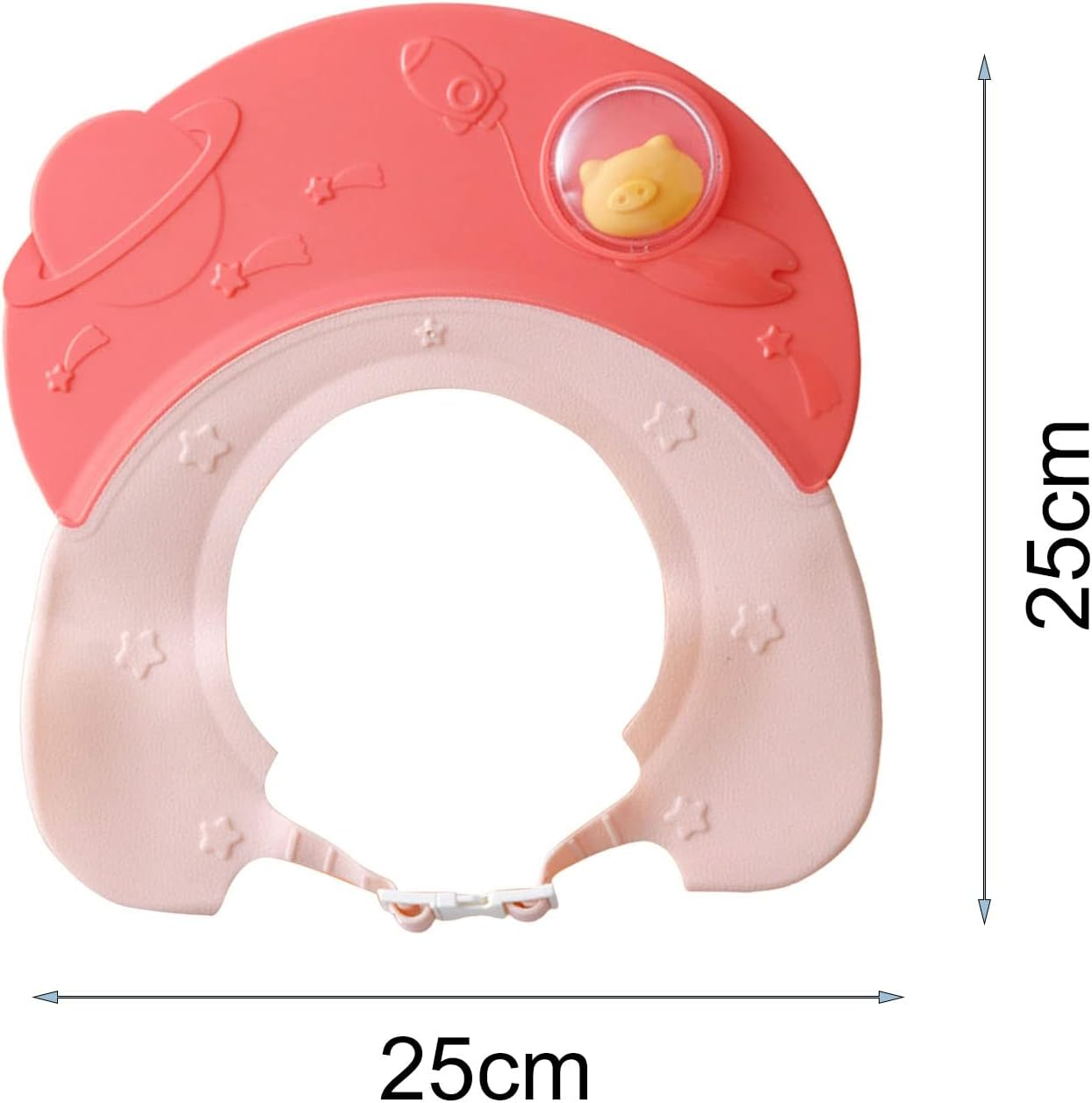 Sanwoodenz Baby Bathing Cap Boys Girls Ear Protective Shampoo Hat Waterproof Adjustable Practical Elastic Red image number 5