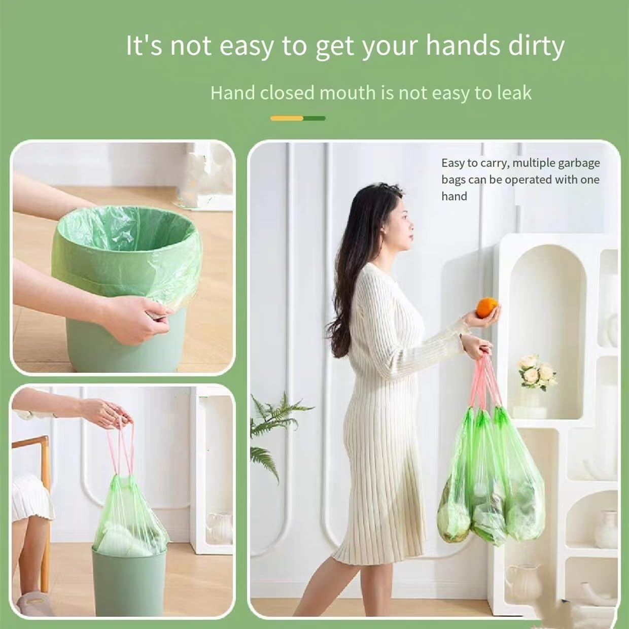 400 Count Garbage Bags Citronella Scented, 4 Rolls 100 Counts Thicken 1.86 Gallon Small Kitchen Drawstring Fresh Clean Scent Trash Bags for Home Waste Bin,Office Biodegradable Wastebasket Liners image number 3