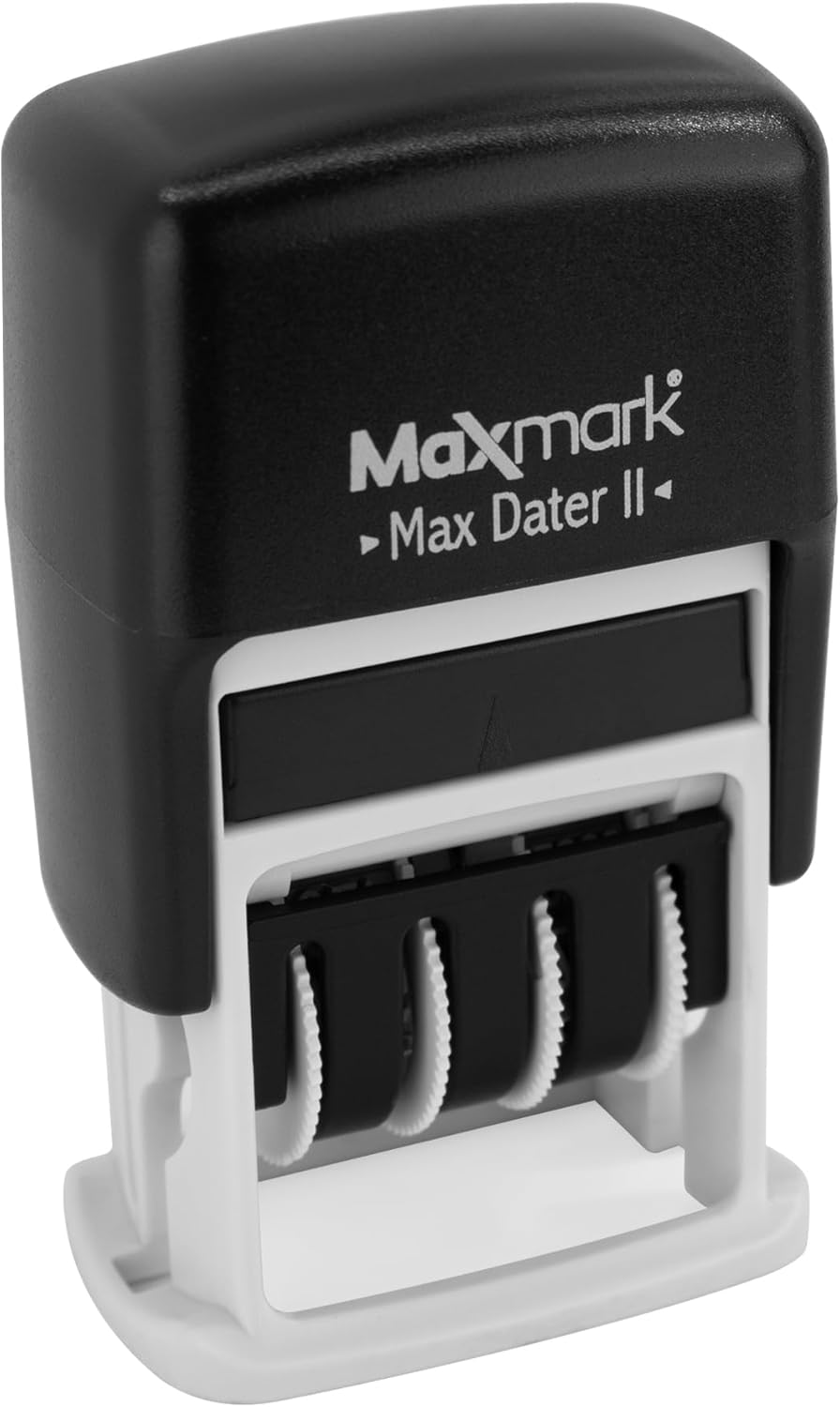 Maxmark Self-Inking Rubber Date Office Stamp with Paid Phrase Blue Ink & Date RED Ink (Max Dater II), 12-Year Band image number 4