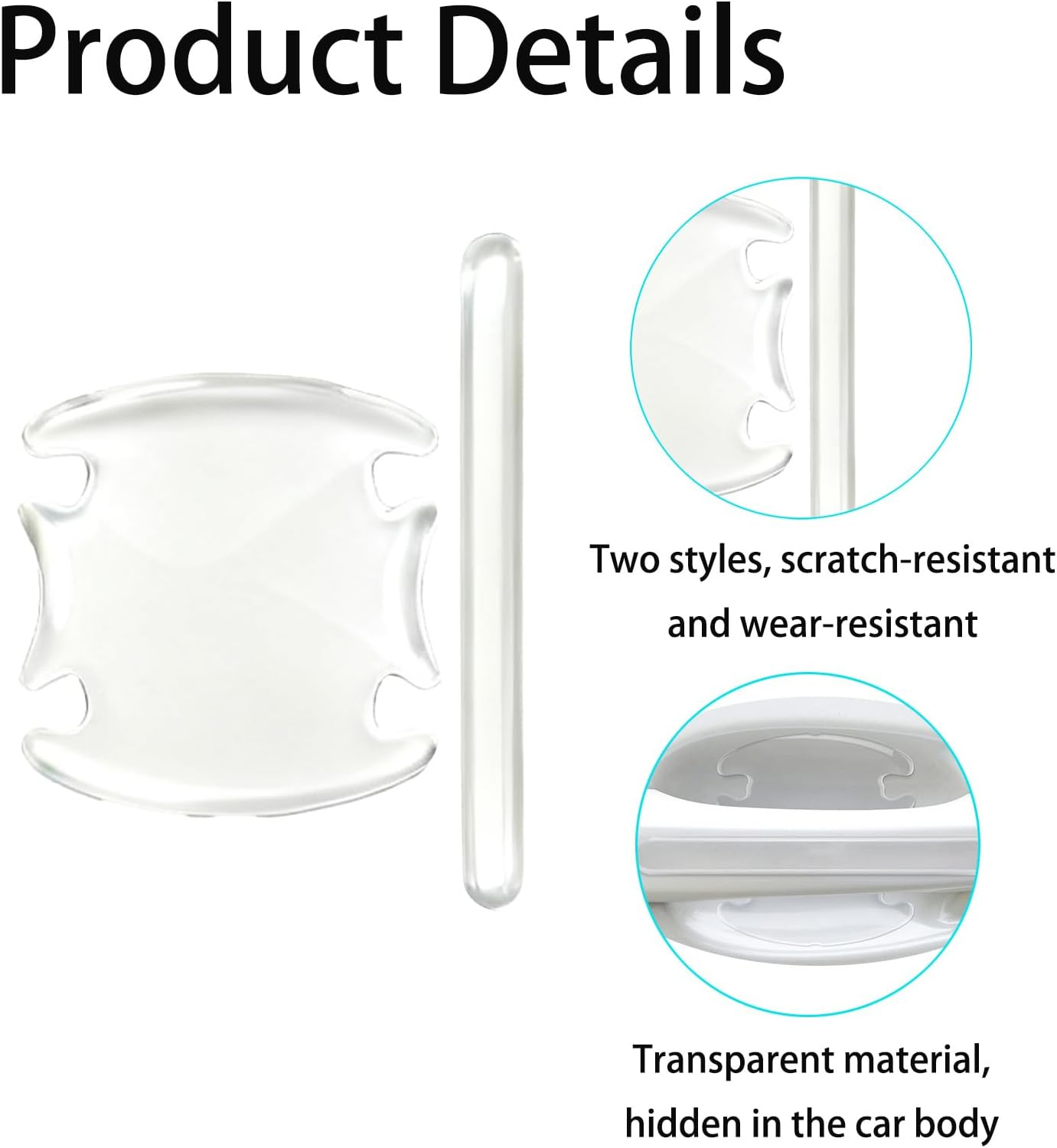 8 Pieces of Car Door Edge Protector, Transparent Car Door Handle Protector, Doors Handle Protector for Cup Protection, Easy to Install Suitable for Most image number 1