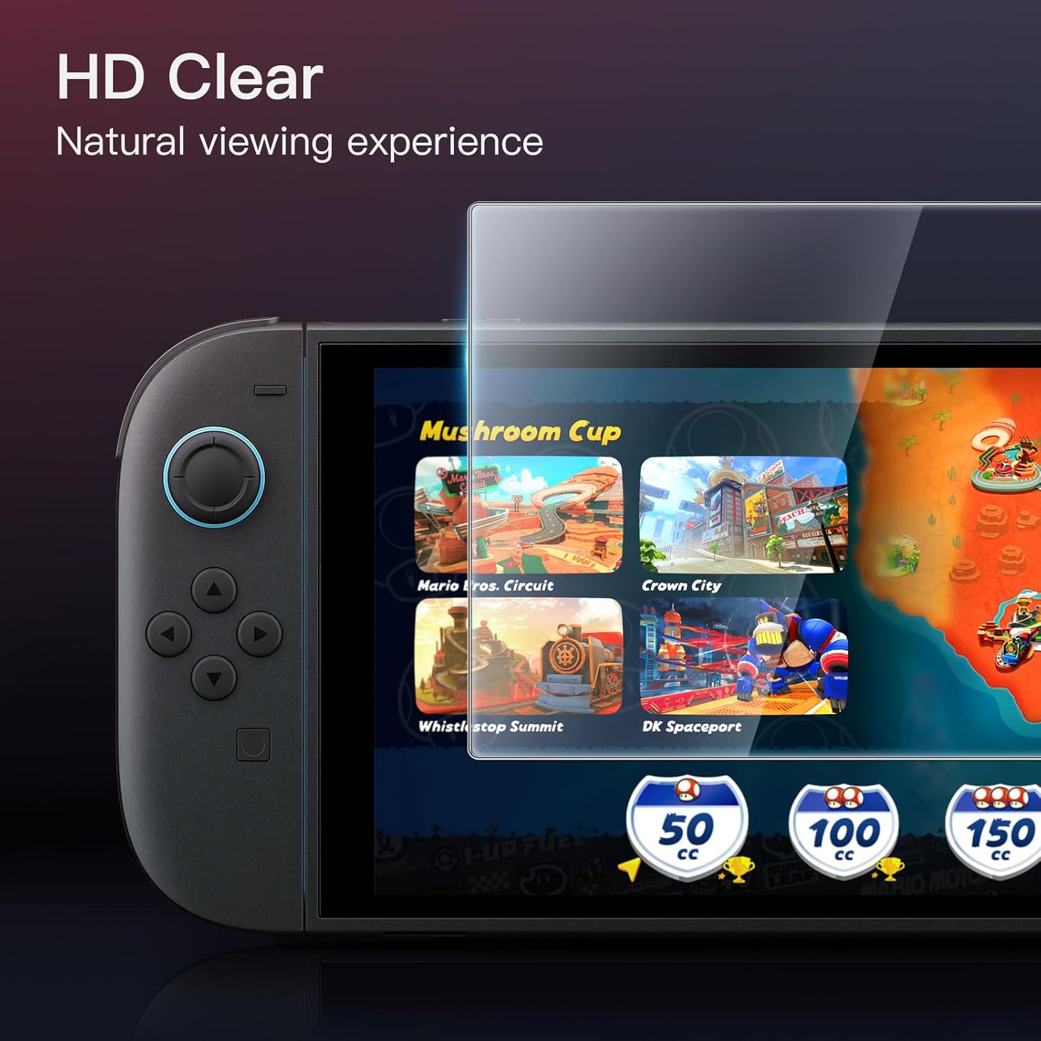 Jetech Screen Protector for Nintendo Switch 2 2025, 9H Tempered Glass Film, Anti-Scratch, HD Clear, 2-Pack image number 6