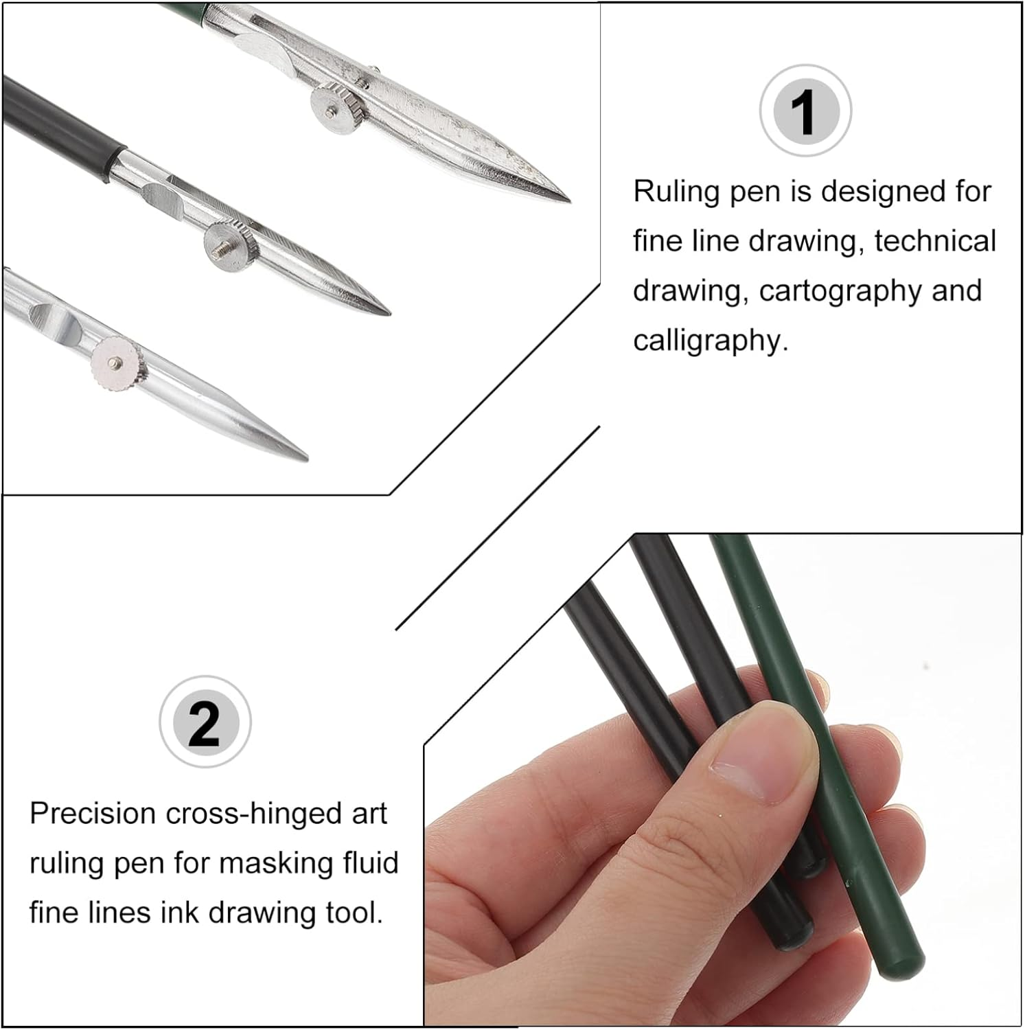 Beavorty 3Pcs Masking Fluid Pen for Kids Ruling Ink Pen Drawing Straight Lines Pen Fine Line Pen Line Drawing Pen Masking Pen Watercolor Calligraphy Masking Fluid Pen Art Ruler Cross Metal image number 6