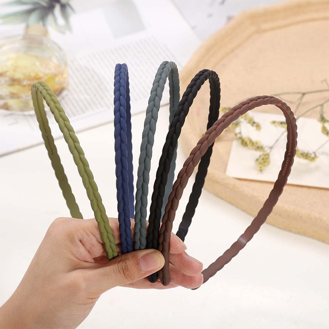 LAKJUOZ Pack of 8 Thin Headbands, Women'S Plastic Hair Bands with Teeth, Colourful Headbands, Elegant Hair Bands for Women and Girls, 8 Colours image number 5