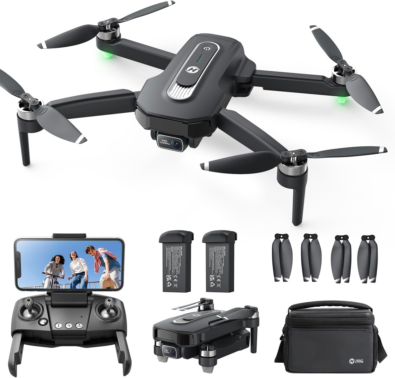 Holy Stone GPS Drone with 4K Camera for Beginners, HS460 Foldable Drones with 52 Mins Long Flight Time, Brushless Motor, Follow Me, Auto Return, 5G FPV Transmission, under 249G Easy for Adults image number 4