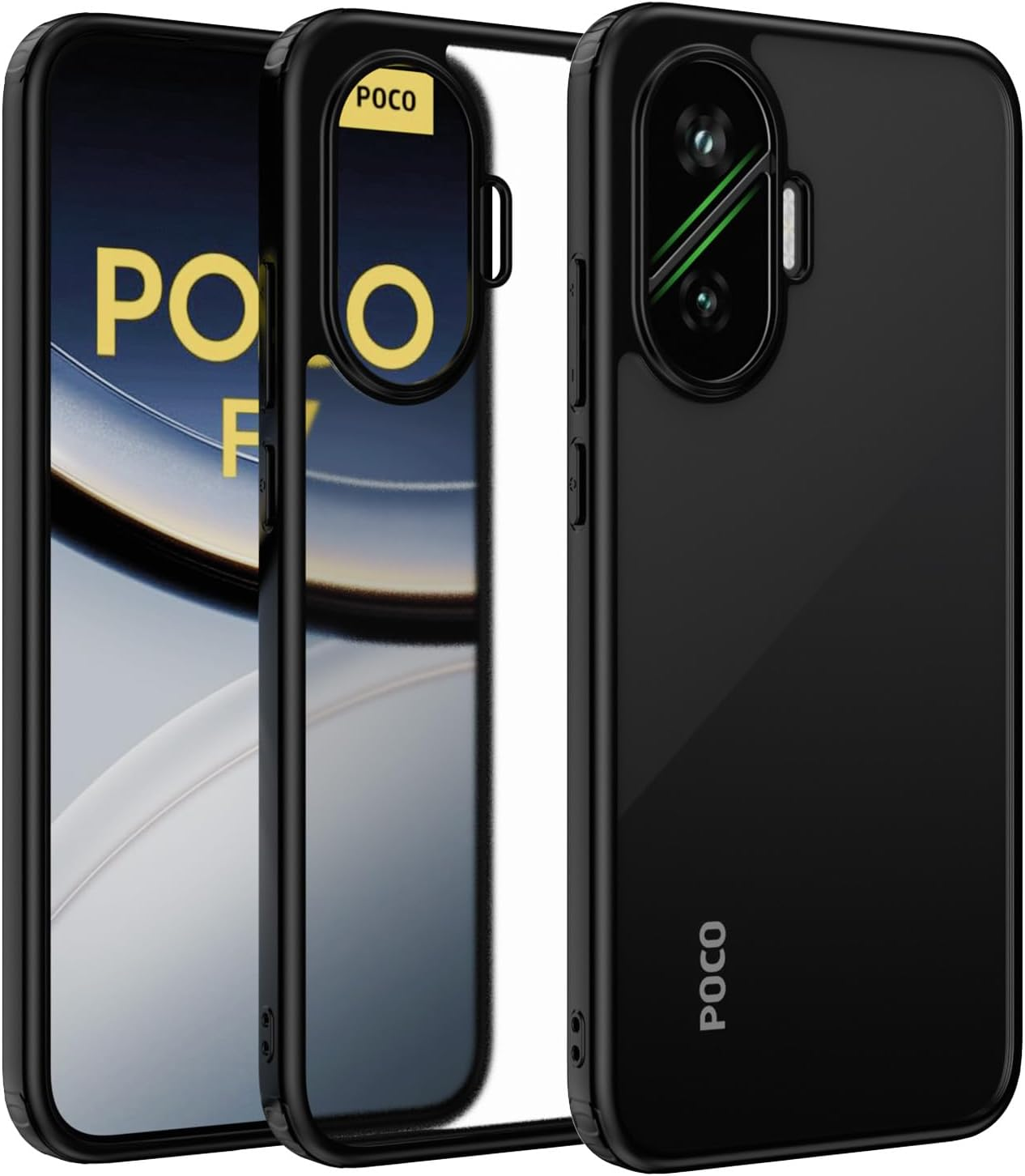 Case for Xiaomi Poco F7 - [Matte Translucent] [Military Standard Protection] [Ultra Slim Hybrid Design] Shockproof Case (Black)