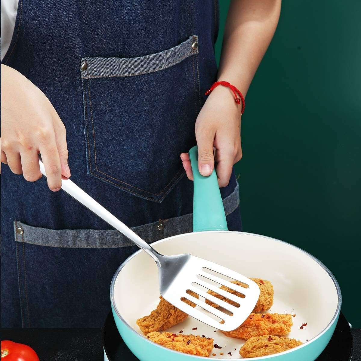 Berglander Stainless Steel Spatulas, Slotted Turner, Metal Spatulas Turner for Cooking, Kitchen Spatulas for Nonstick Cookware, Barbecue Spatulas, Dishwasher Safe, Easy to Clean image number 5