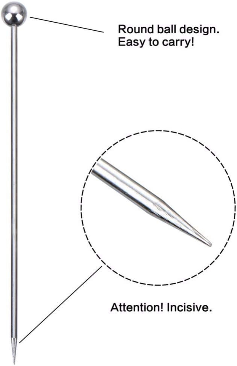 50 Pieces Stainless Steel Cocktail Picks Metal Martini Picks 4.3 Inch image number 4