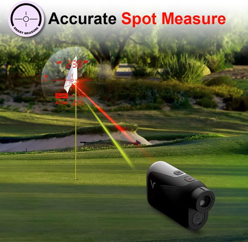 Voice Caddie L6 Golf Laser Rangefinder with Slope On/Off Measurement | 0.1 Seconds Spot Meaure | Flag Pole Locking Vibration Function | Continuous Scan Mode | 6X Magnification | 1,000 Yards image number 4