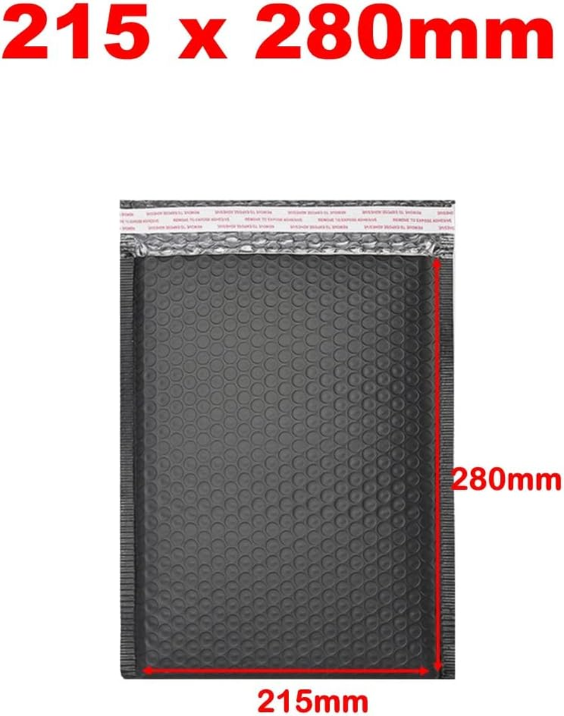 Poly Bubble Mailers Self Seal Poly Padded Envelopes 215 X 280Mm Black (Pack of 200) image number 1