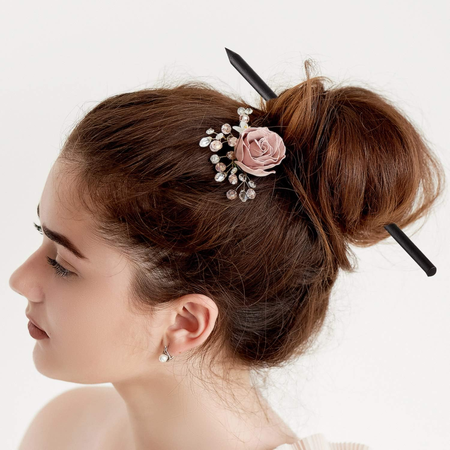 20 Pieces Wood Hair Sticks Chinese Hair Chopstick Clip Vintage Black Pencil Long Hairpins, Bun Maker Handmade Hairstyles Accessories for Women Decorative Holder